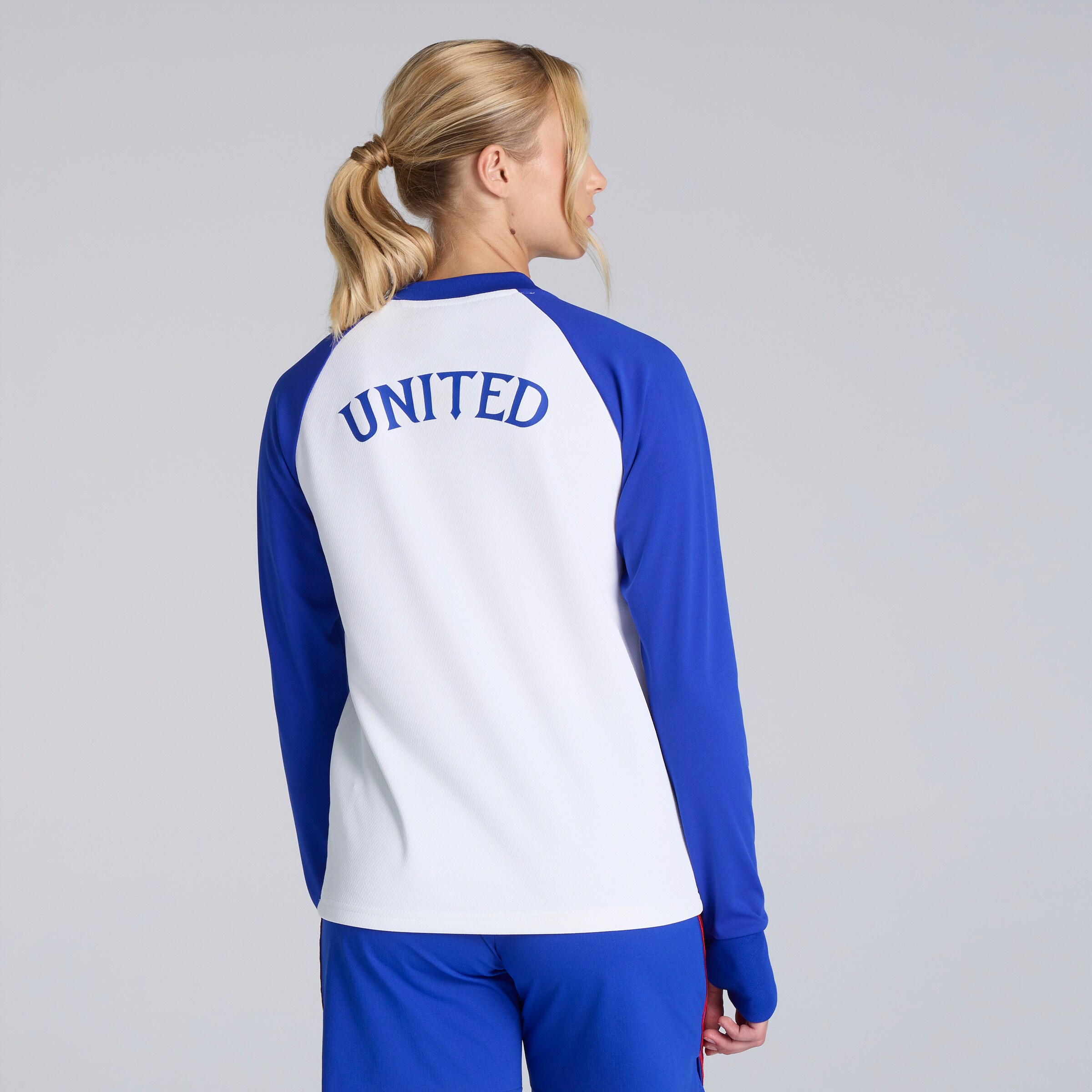 Manchester United Womens 26/27 Away Pre Match Warm Top (Sponsored) White Detail [2-5]