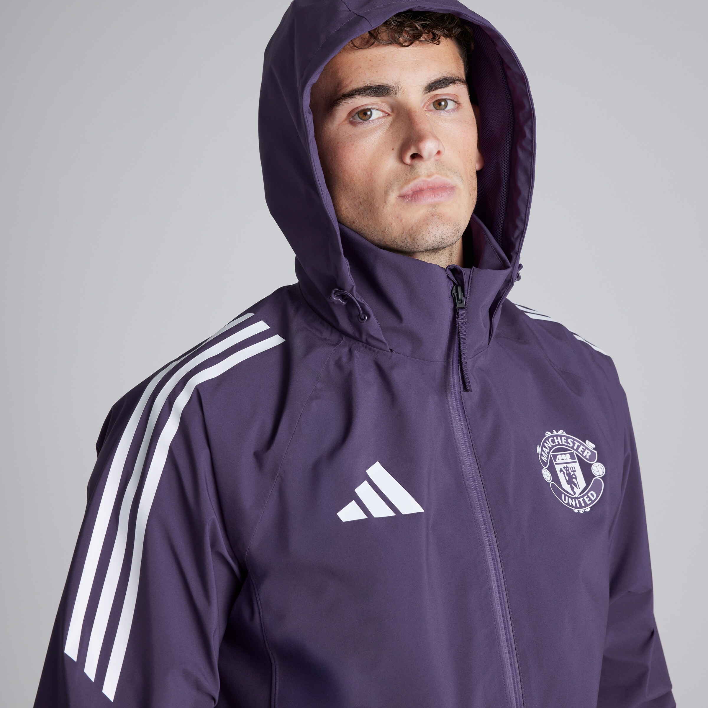 Manchester United Tiro 25 Competition Rain Jacket Purple Detail [6-8]
