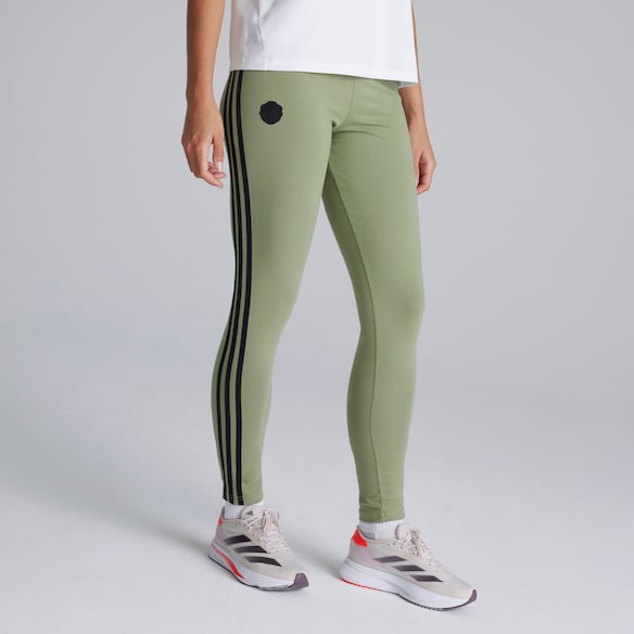 Manchester United x adidas Womens Future Icons 3-Stripes Leggings Green 绿色