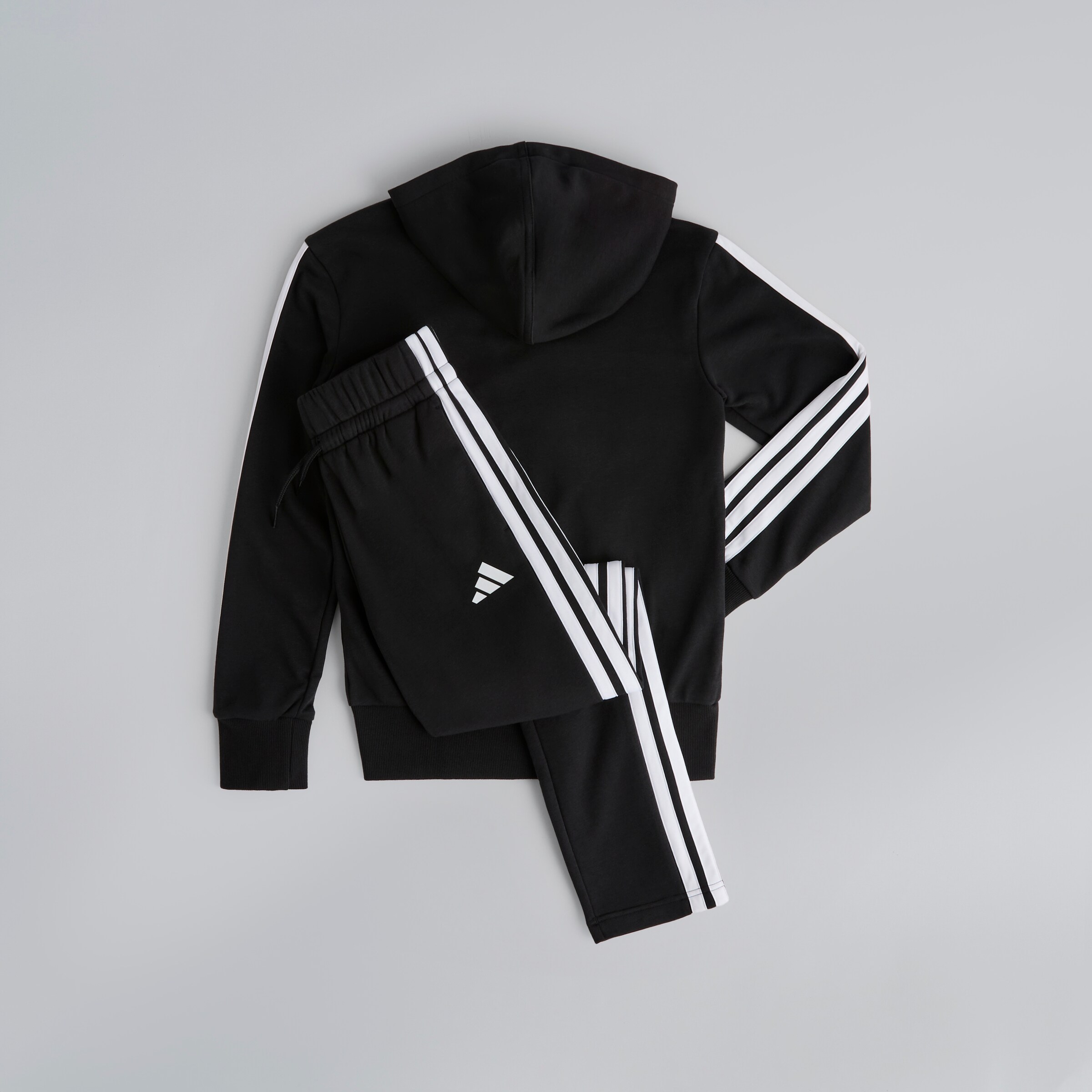 Manchester United x adidas Kids Essentials Tiberio 3-Stripes French Terry Tracksuit Black Black Detail [2-4]