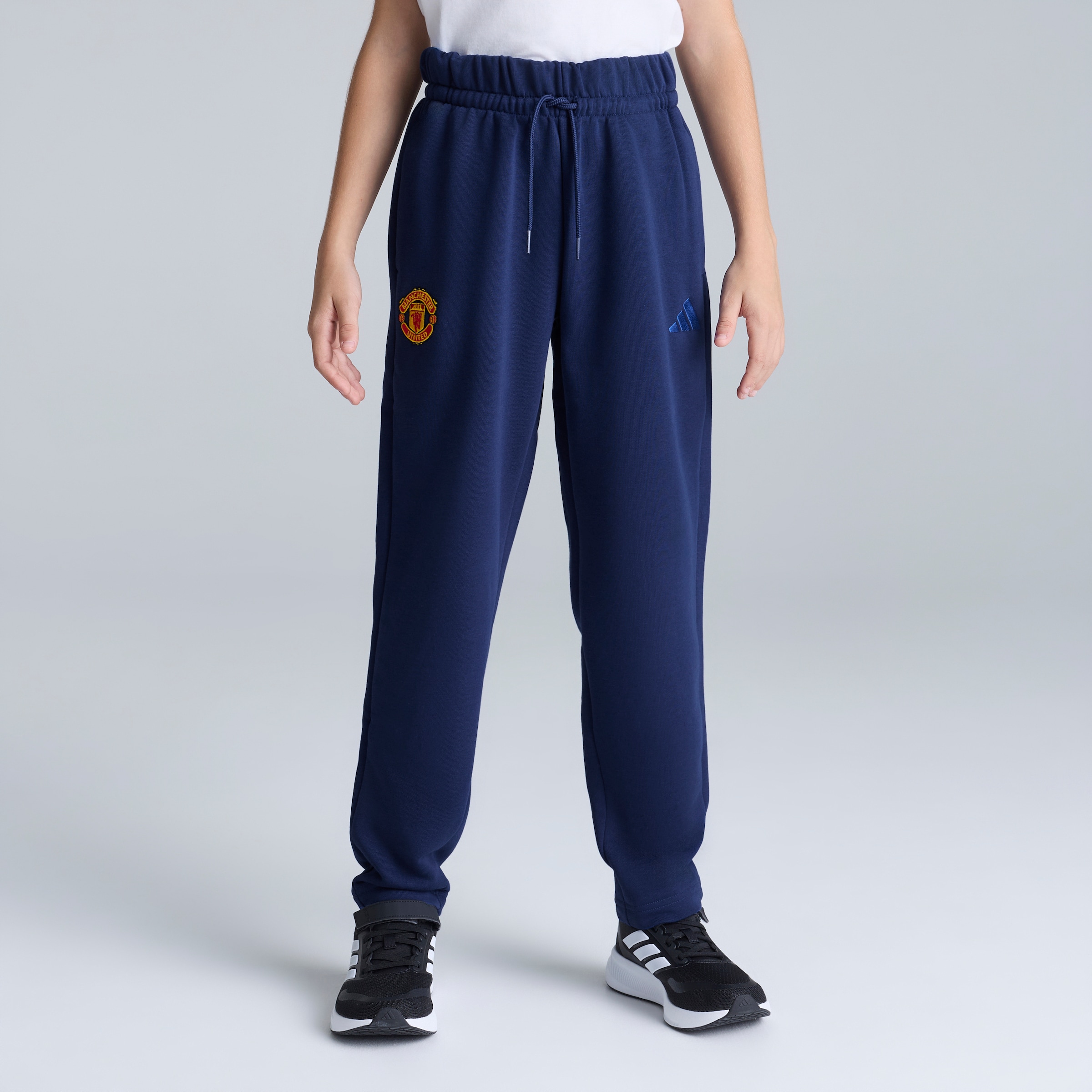 Manchester United x adidas Kids Essentials French Terry Tracksuit Blue Blue Detail [4-6]