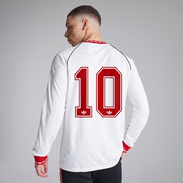 Manchester United x adidas Bring Back 1991 Away 10 Printed Long Sleeve Jersey White White