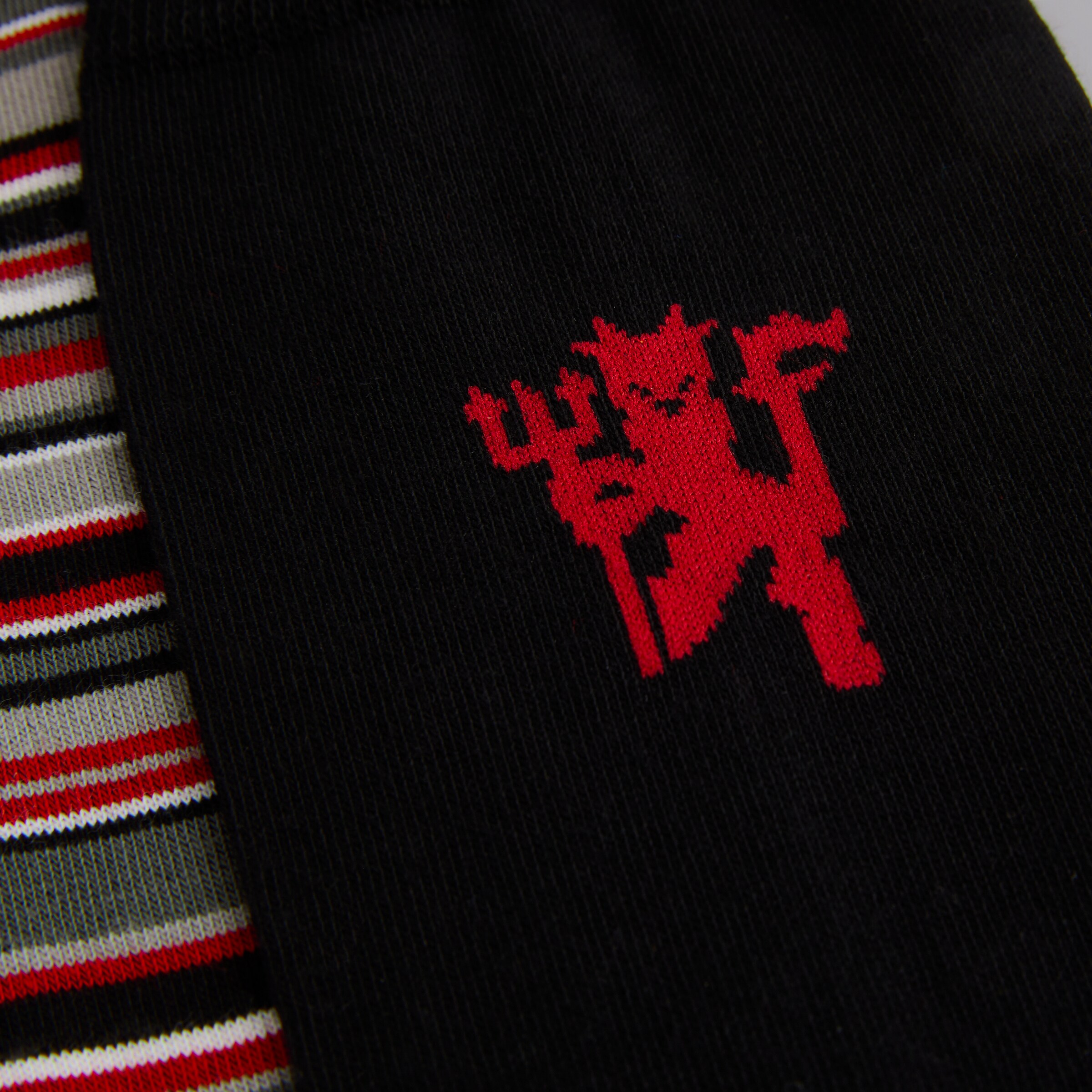 Manchester United x Paul Smith 3 Pack Socks Black & Multi Noir Détail [6-6]