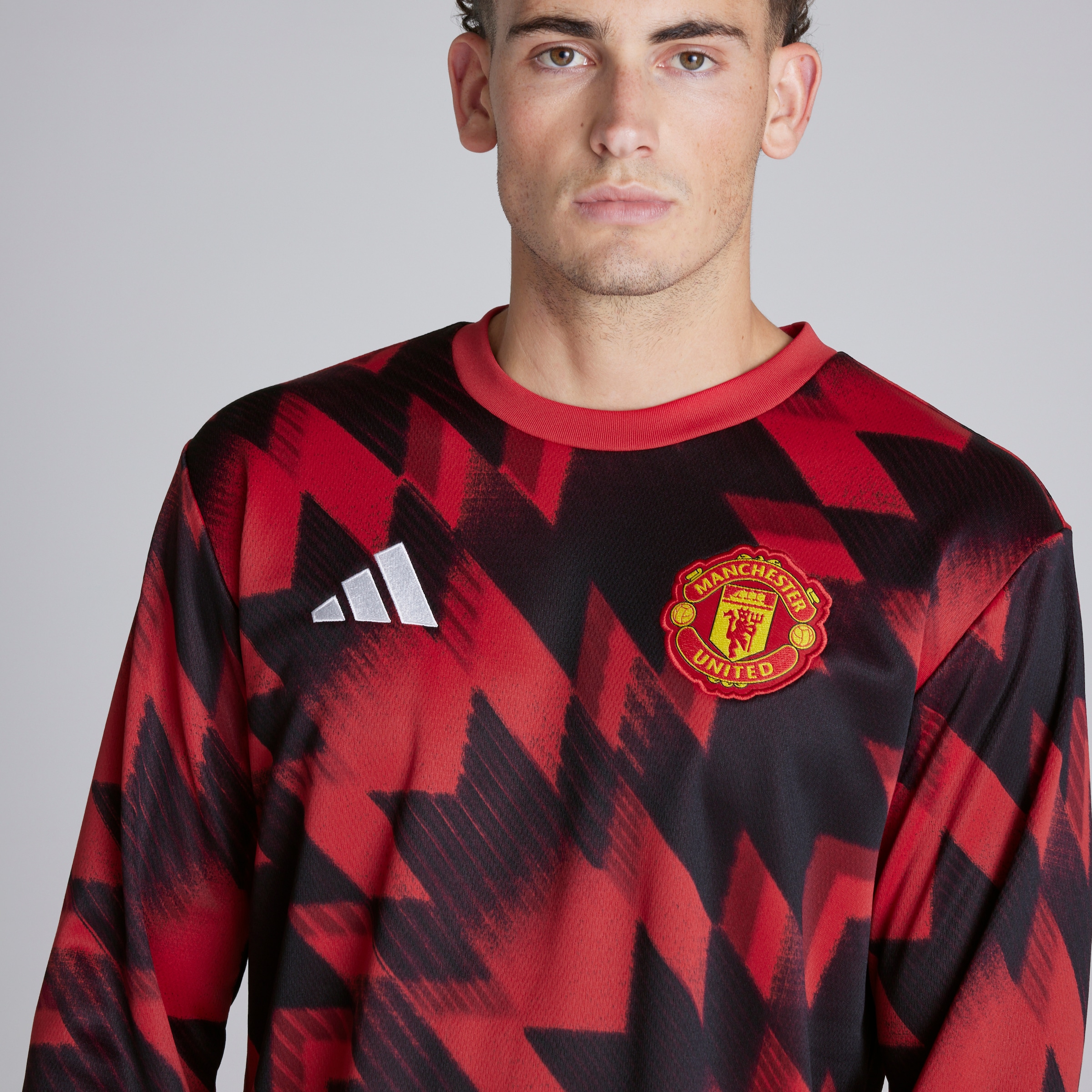 Manchester United 25/26 Pre-Match Warm Top Rouge Détail [5-5]