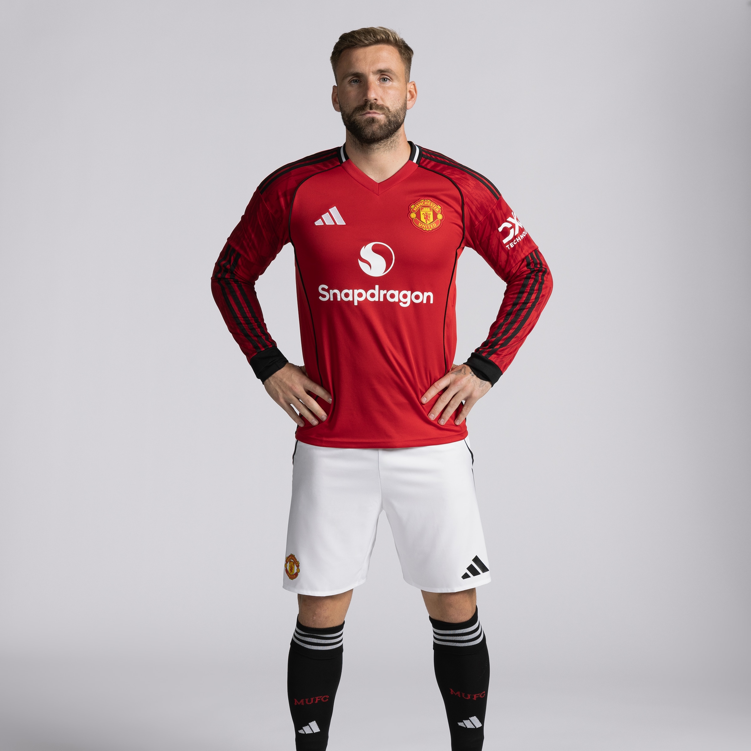 Manchester United 25/26 Home Long Sleeve Jersey 빨간색 세부 사항 [3-5]
