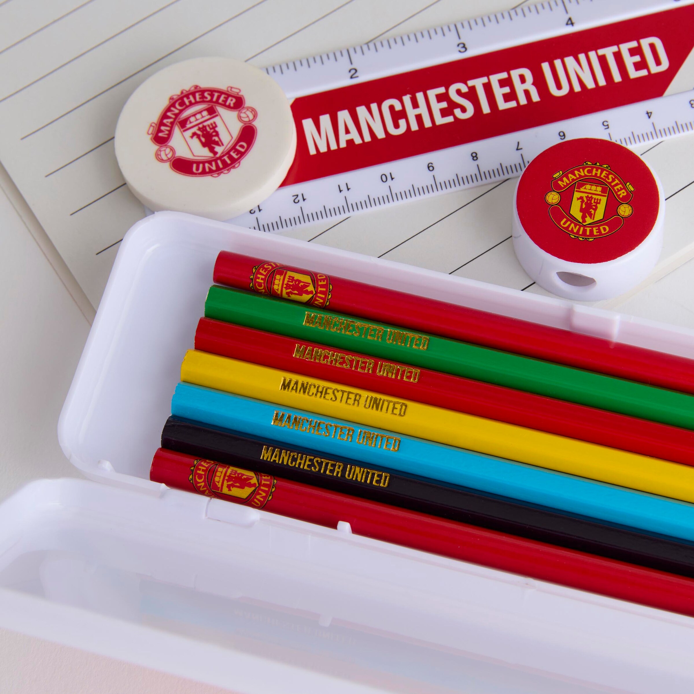 Manchester United Core Stripe A4 Stationery Set 13 Piece Red 다색 세부 사항 [4-4]