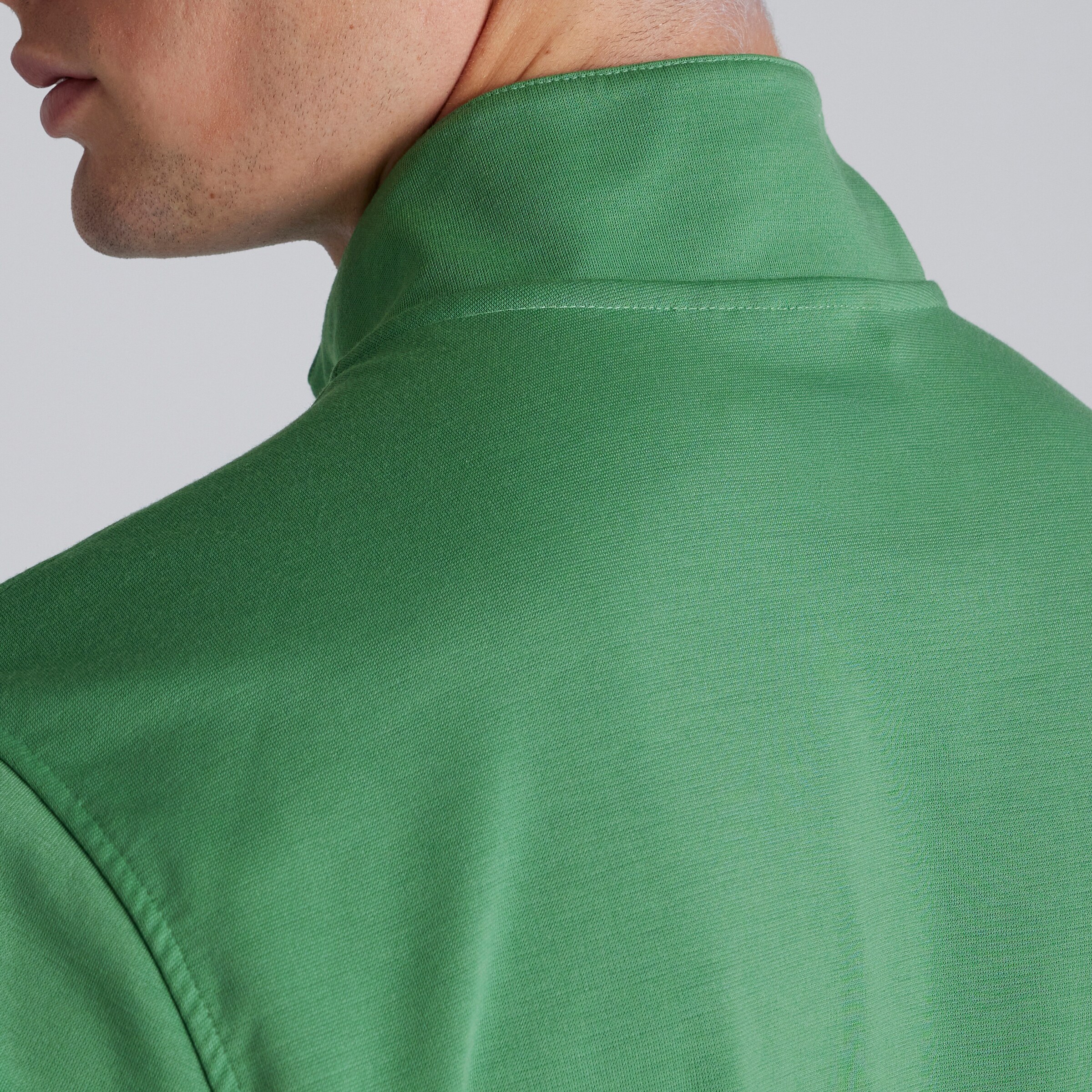 Manchester United x adidas Mens Golf Elevated 1/4 Zip Sweatshirt Green Green Detail [5-7]