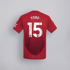 Manchester United 24/25 Home Jersey Kids with Yoro 15 EPL Printing & Badge