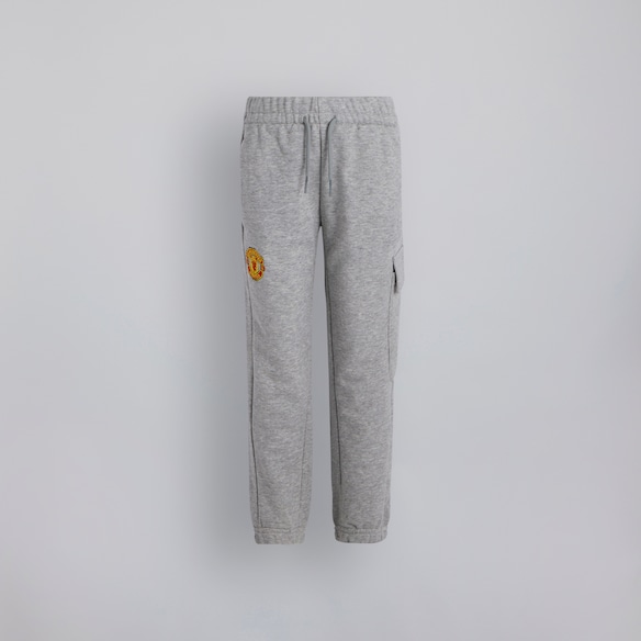 Manchester United x adidas Little Kids Essentials Cargo Joggers Grey Marl Grey