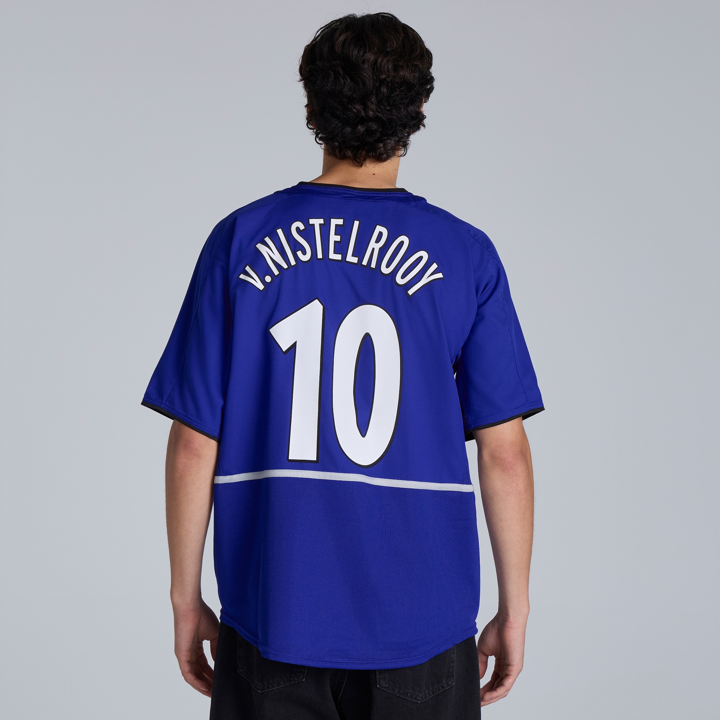Manchester United Retro 2002-03 Third Shirt V. Nistelrooy Printing Blue Blue