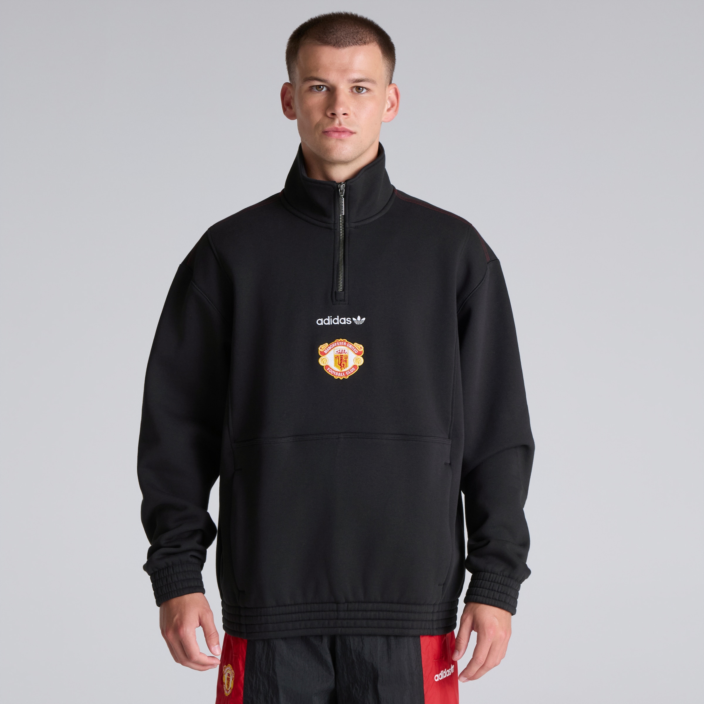Manchester United x adidas EQT Half Zip Top Black Black Detail [2-6]