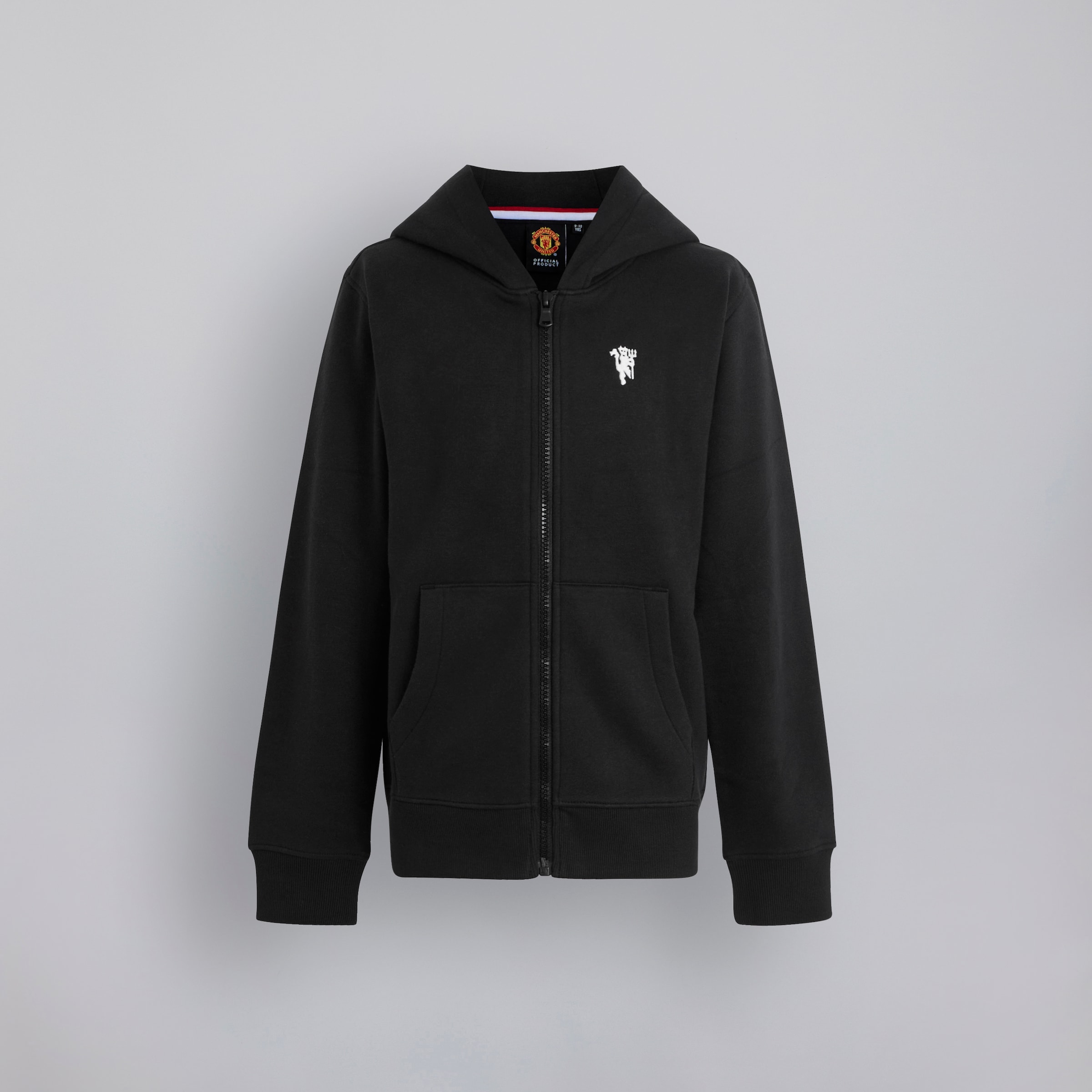 Manchester United Kids Devil Essentials Full Zip Hoodie Black Black Detail [1-2]