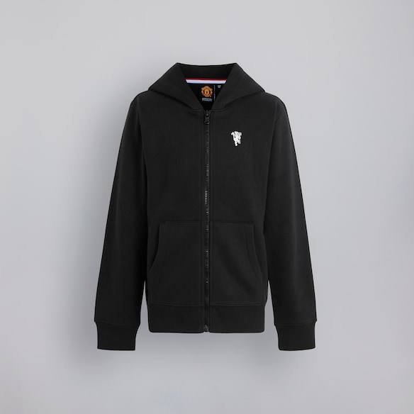 Manchester United Kids Devil Essentials Full Zip Hoodie Black Black