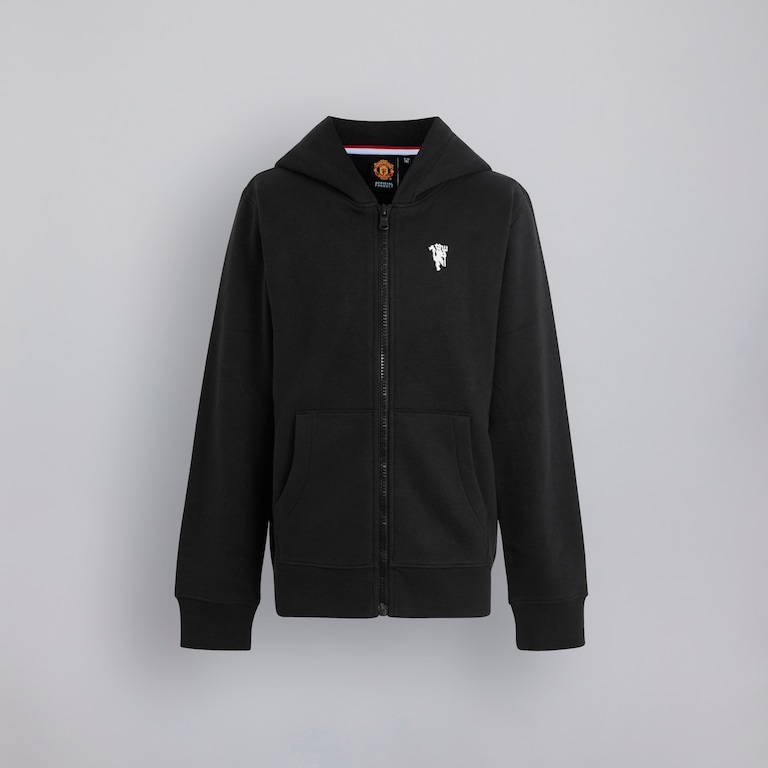 Manchester United Kids Devil Essentials Full Zip Hoodie Black