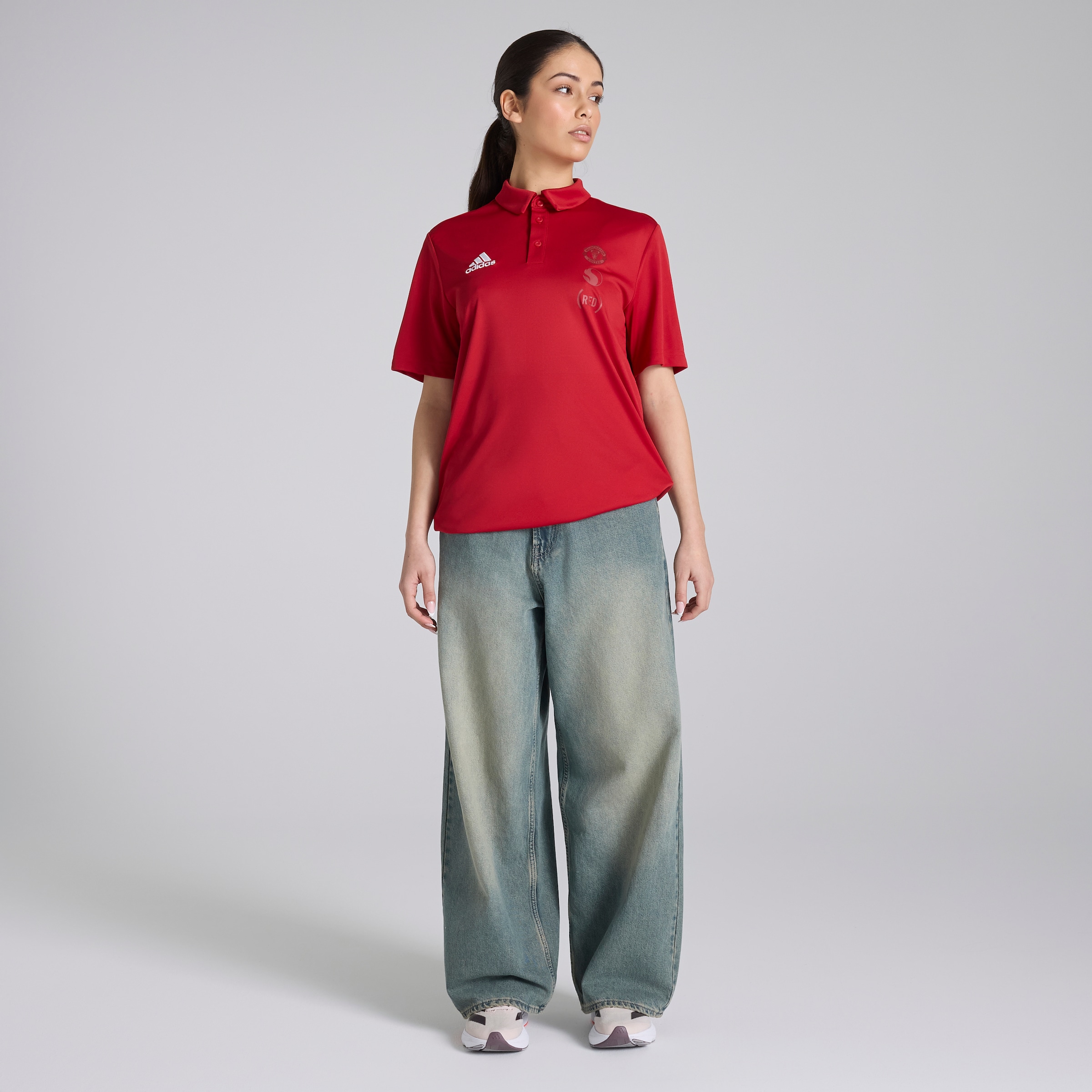 Manchester United x adidas RED4LIFE Polo Red Red Detail [8-8]