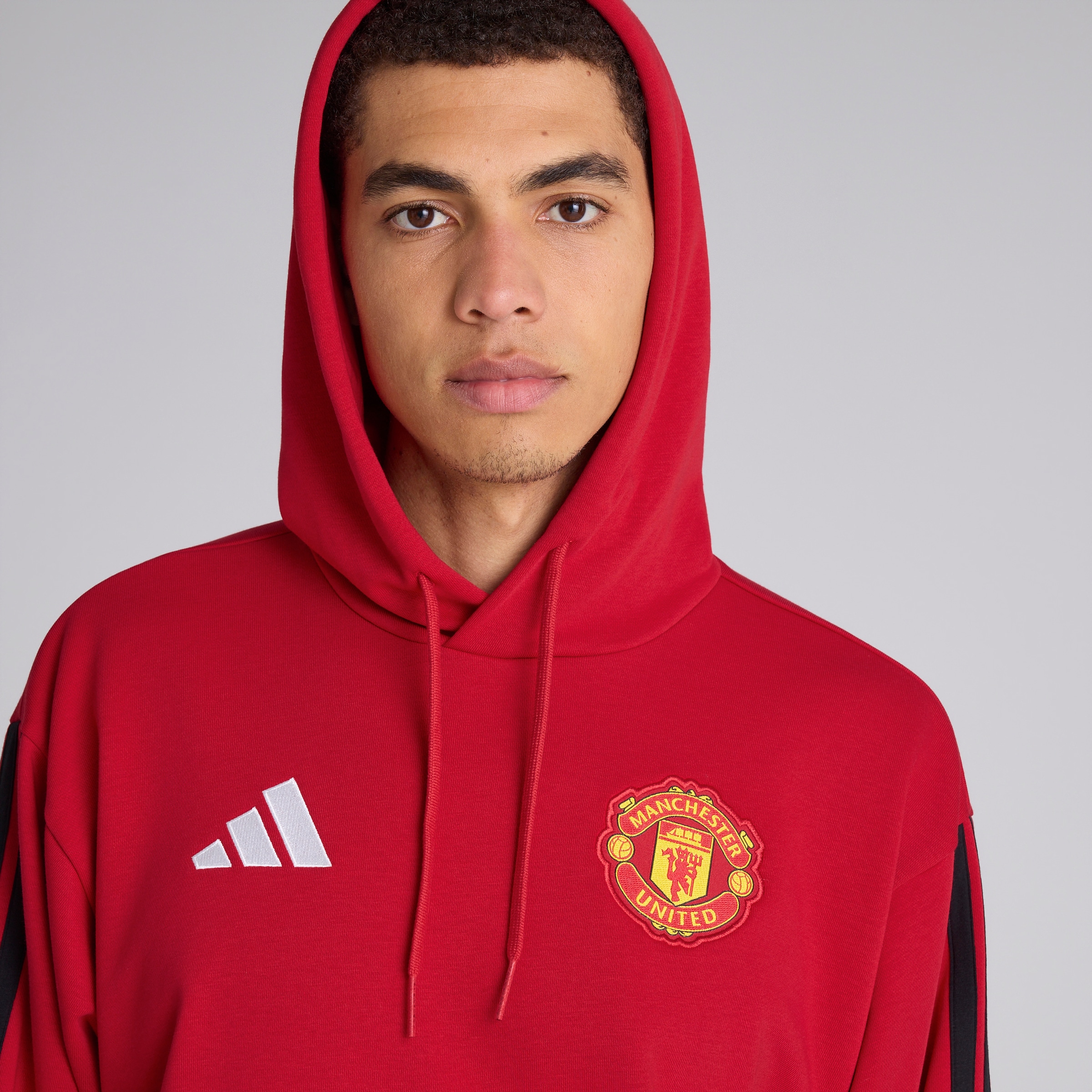 Manchester United x adidas DNA Hoodie Red 빨간색 세부 사항 [5-5]