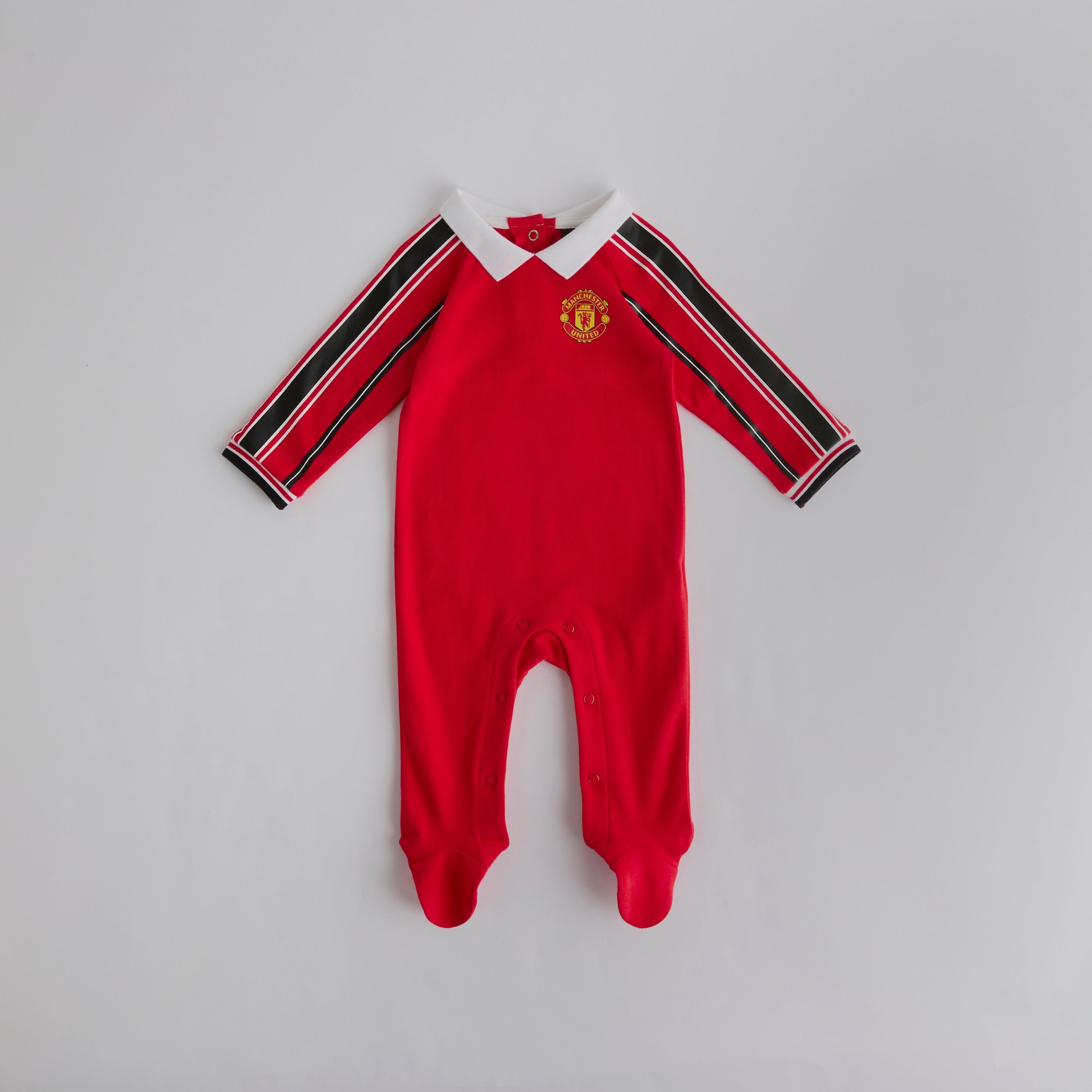 Manchester United Baby 1998/00 Retro Home Sleepsuit Red Red Detail [2-6]
