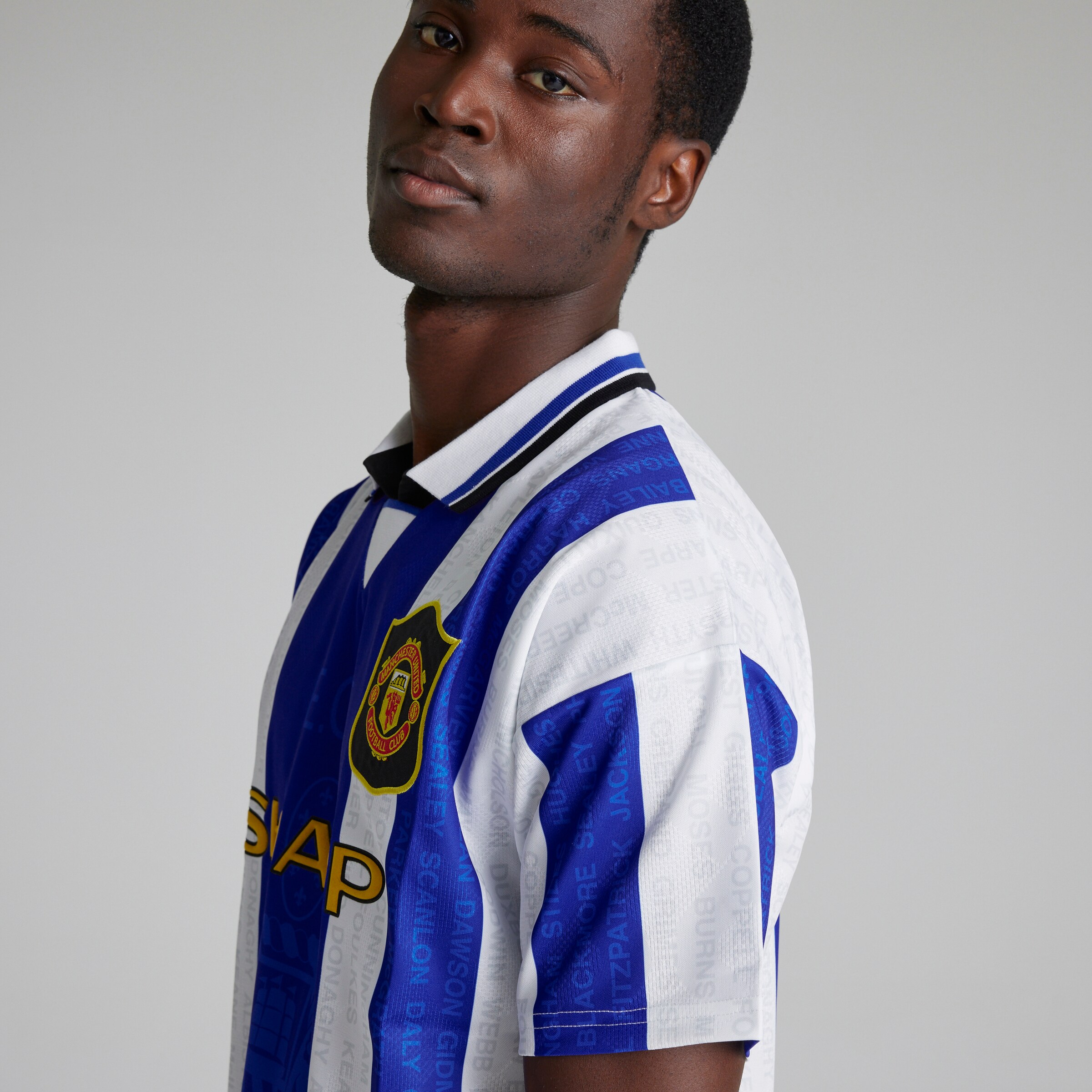 Manchester United 1994-97 Third Shirt Blue Bleu Détail [5-5]