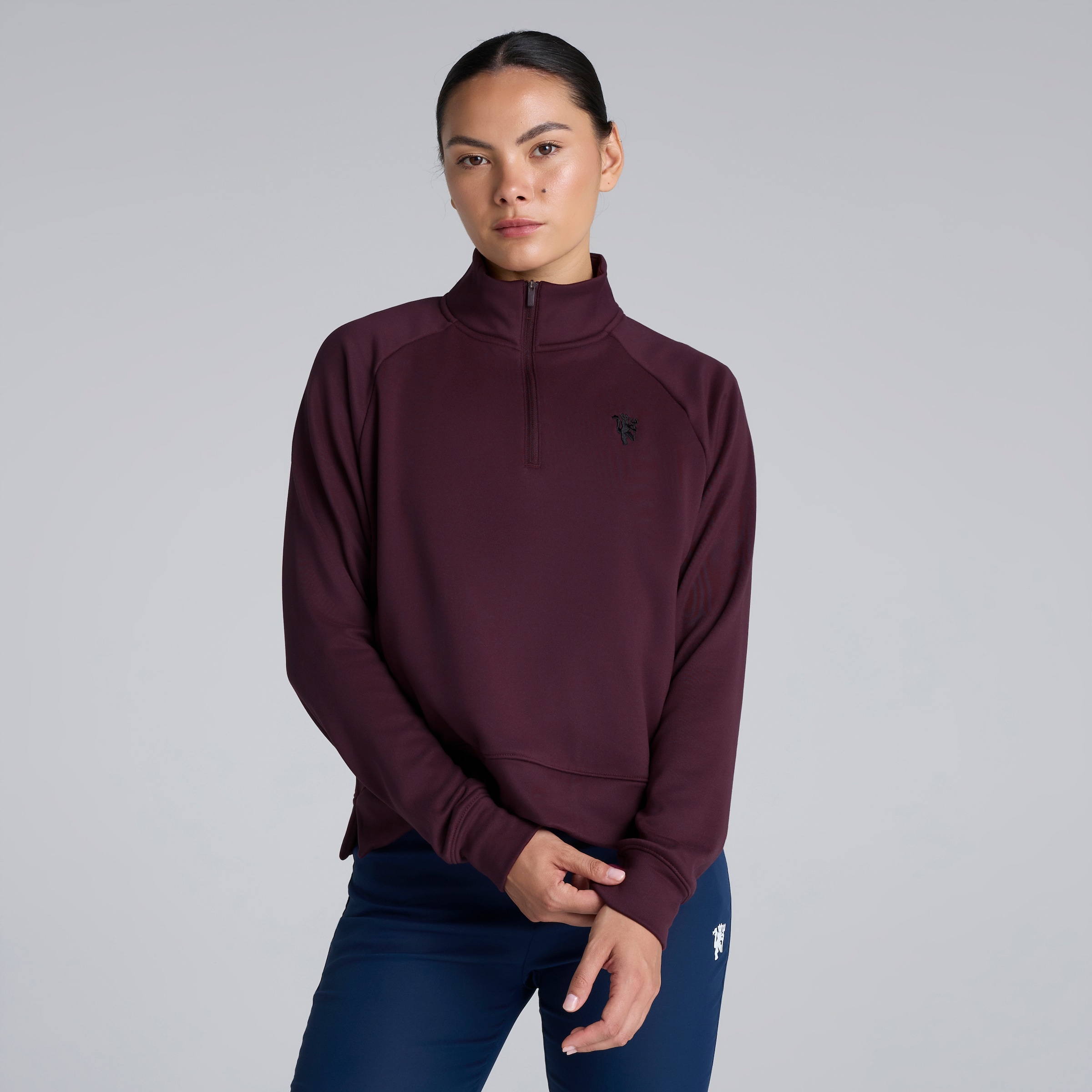 Manchester United x adidas Womens Golf Ultimate 365 Quarter-Zip Maroon Brown