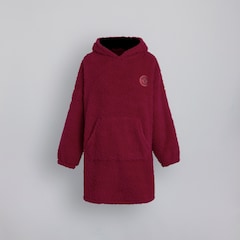 Manchester United Girls Sherpa Hoodie Burgundy