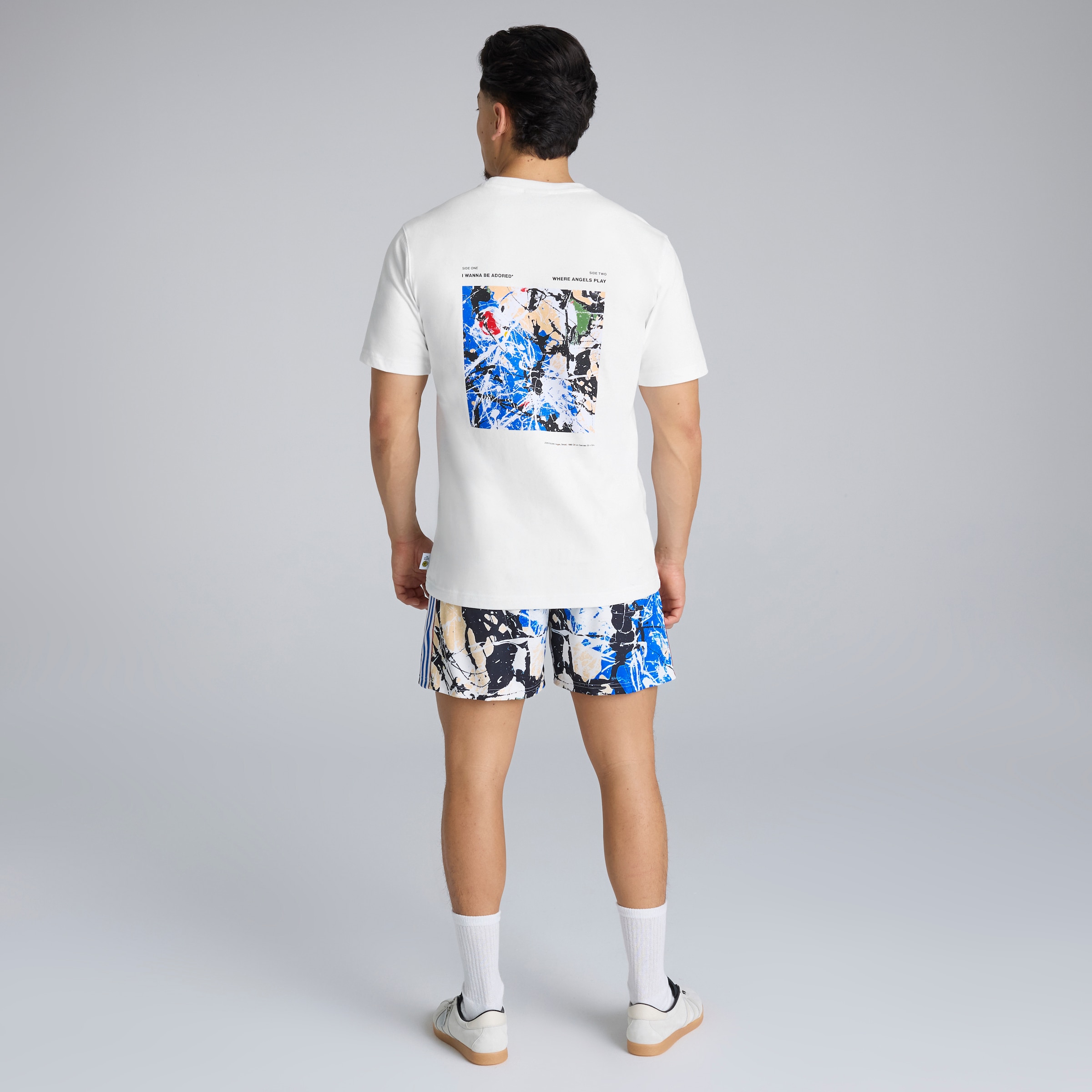 Manchester United x adidas Stone Roses Shorts Blue Multi Detail [2-7]