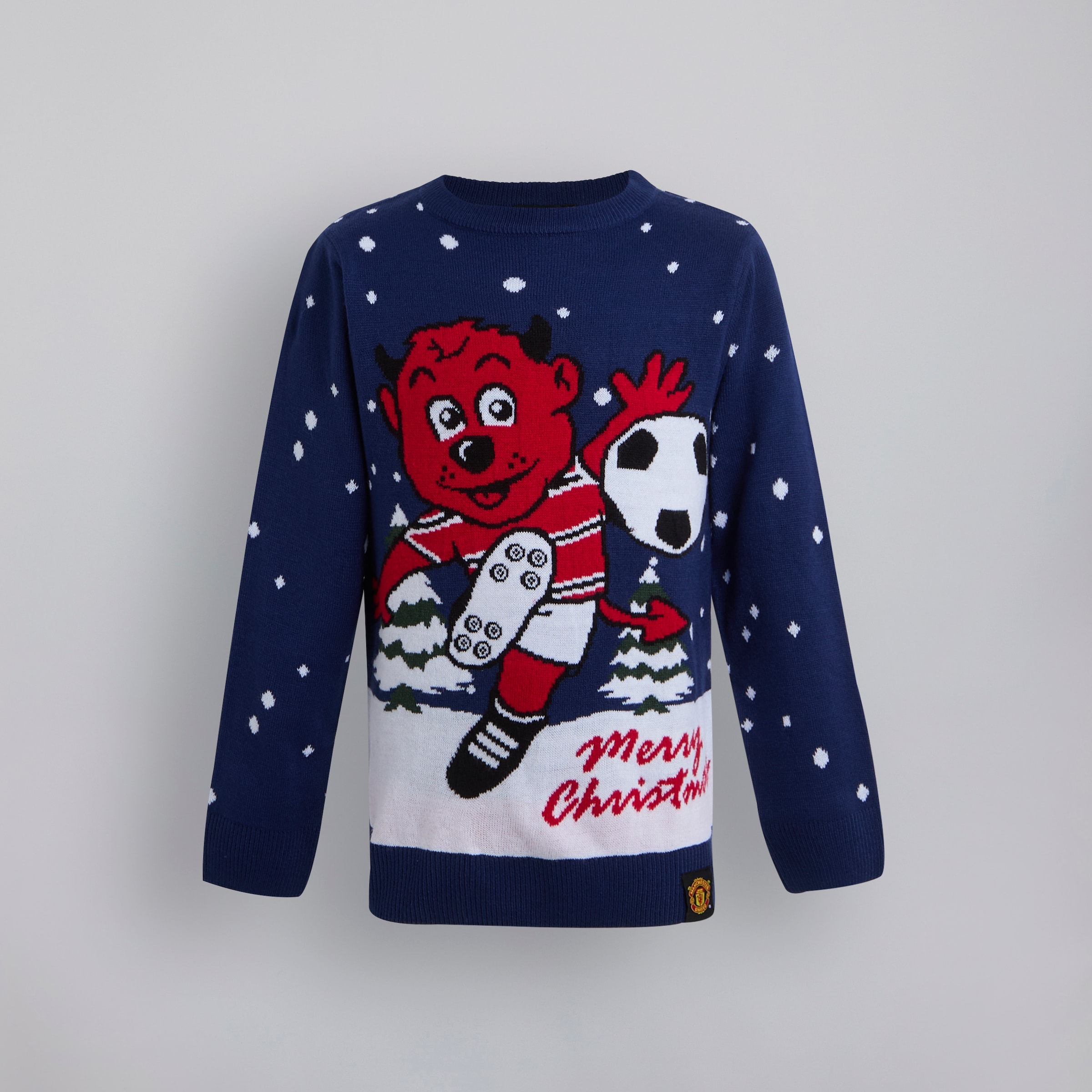 Manchester United Kids Fred Christmas Jumper Navy Navy blue