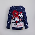 Manchester United Kids Fred Christmas Jumper Navy