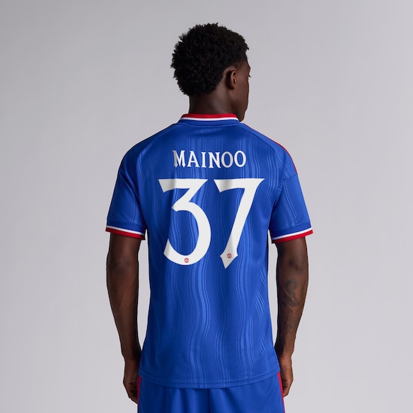 Manchester United 26/27 Away Jersey with Mainoo 37 UCL Printing & Badge Blue