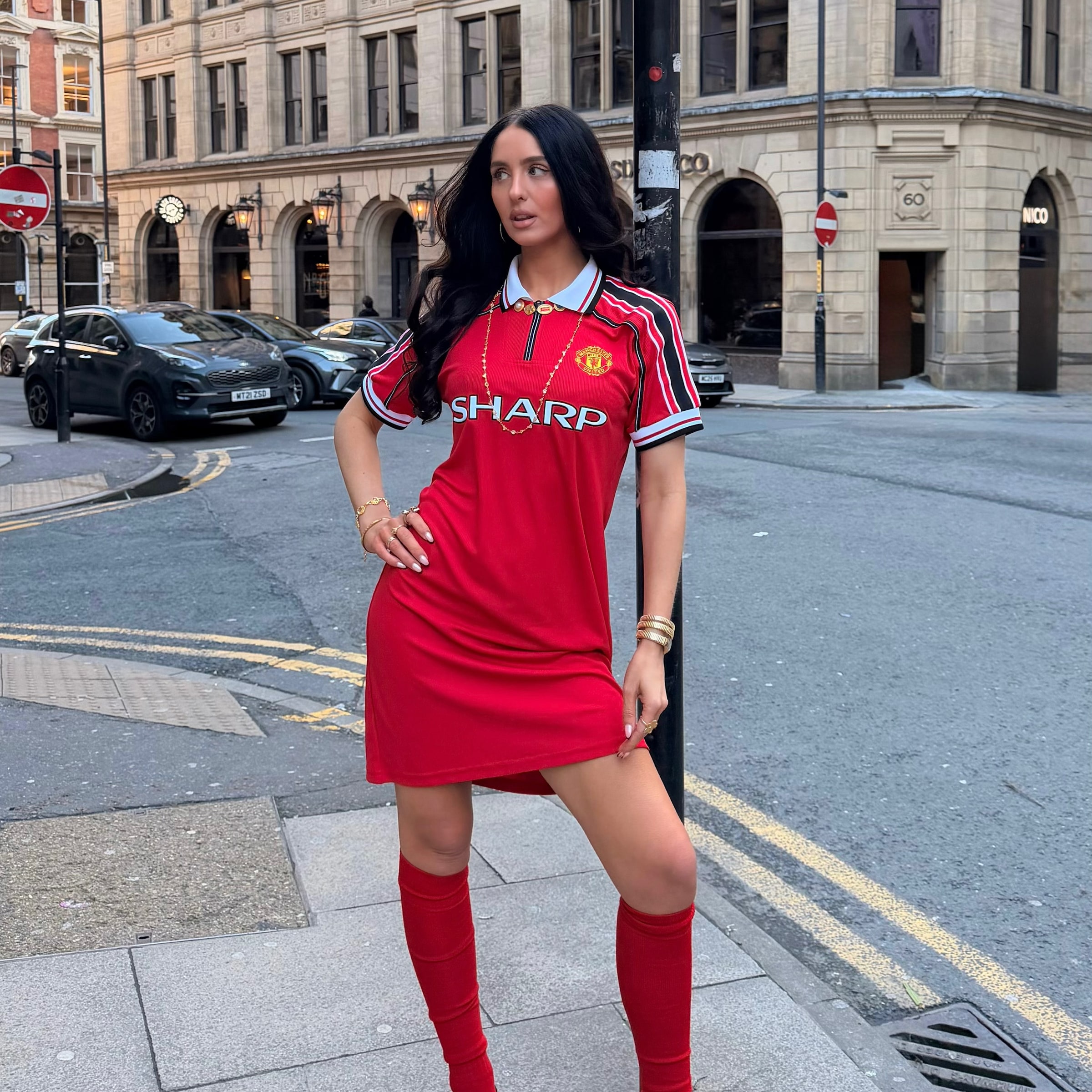 Manchester United Womens 1998/00 Retro Home Dress Red Red