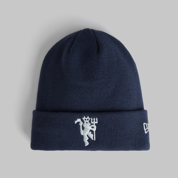 Manchester United x New Era Devil Emblem Cuff Beanie Navy Navy blue