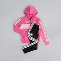 Manchester United x adidas Kids Essentials Tiberio 3-Stripes Fleece Tracksuit Pink/Black