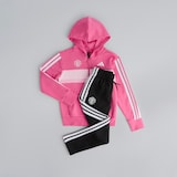 Manchester United x adidas Kids Essentials Tiberio 3-Stripes Fleece Tracksuit Pink/Black