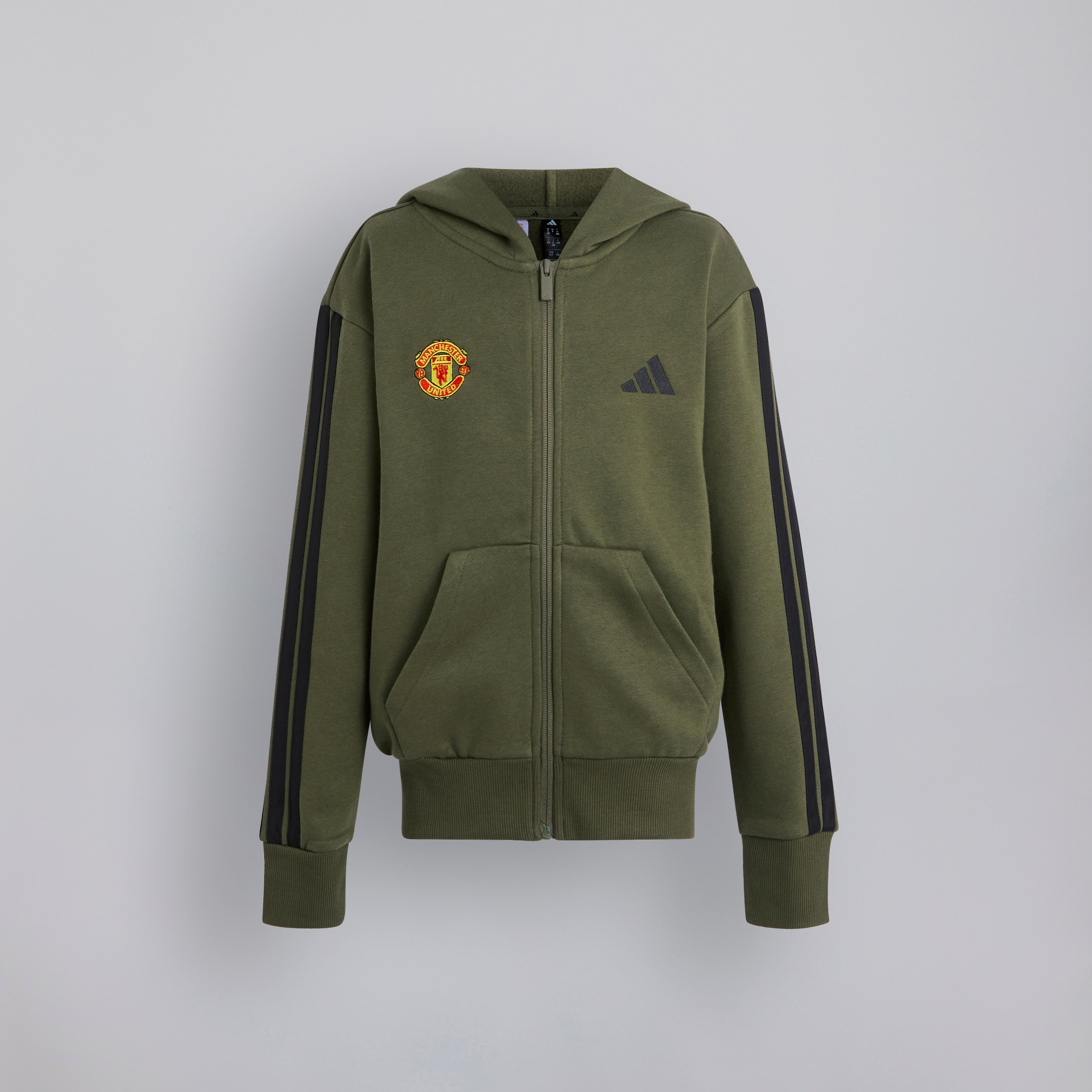 Manchester United x adidas Kids Essentials Full Zip Hoodie Green