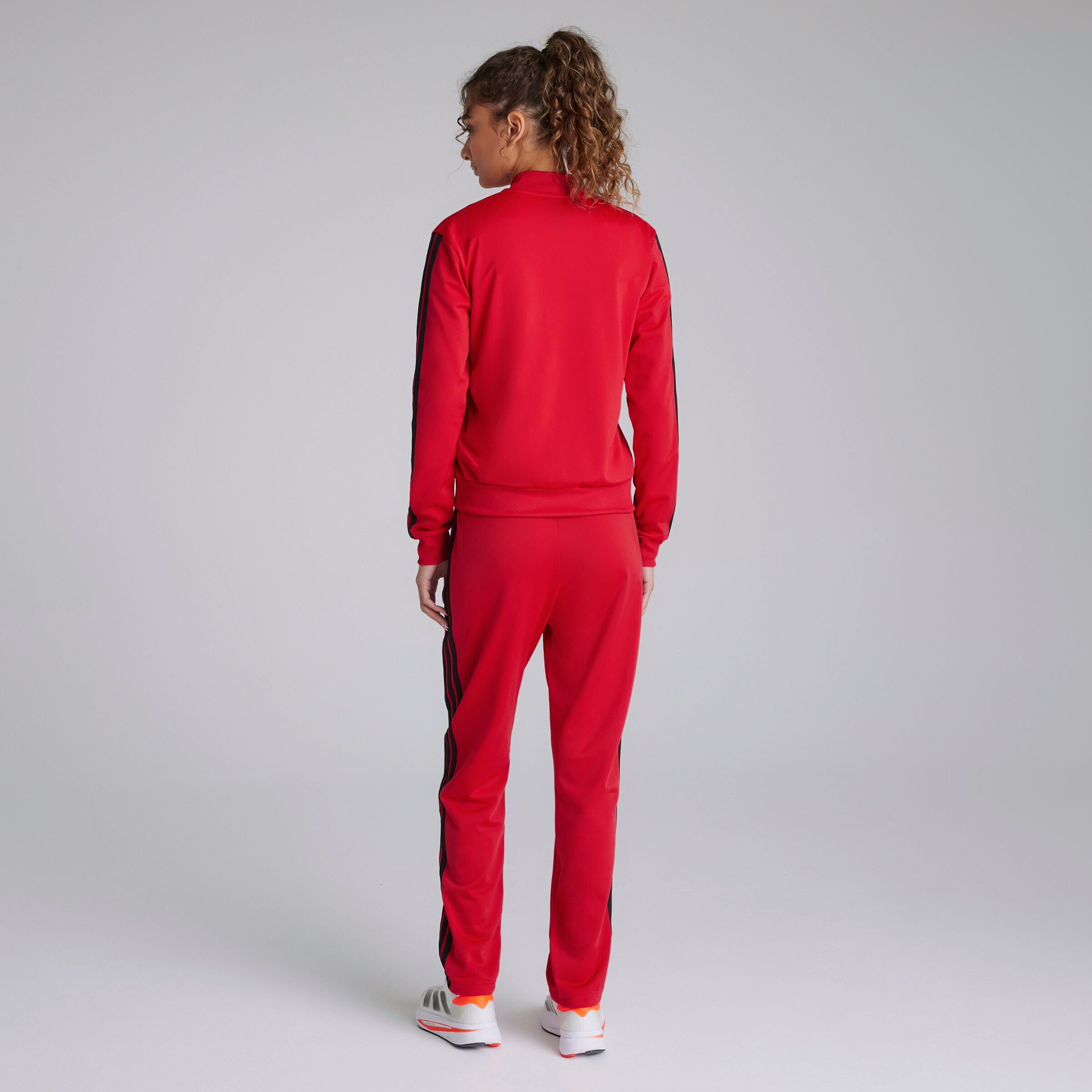 Manchester United x adidas Womens Essentials 3-Stripes Tracksuit Red Red Detail [2-5]
