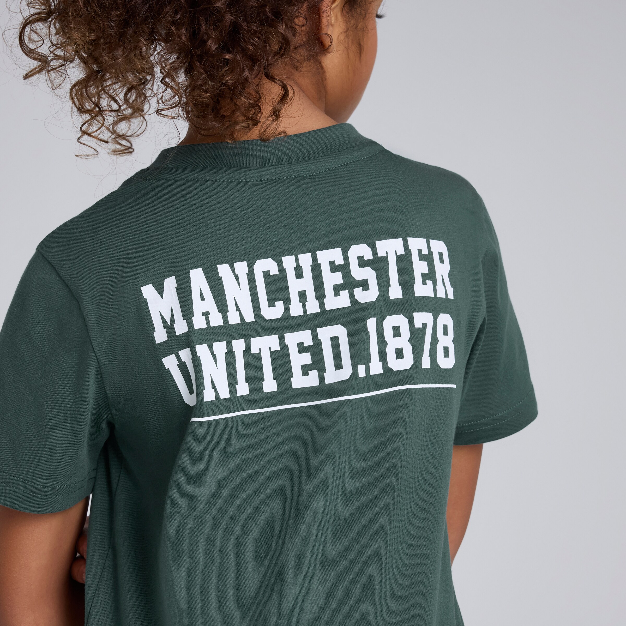 Manchester United Kids Varsity Back Print T-Shirt Green Green Detail [5-5]