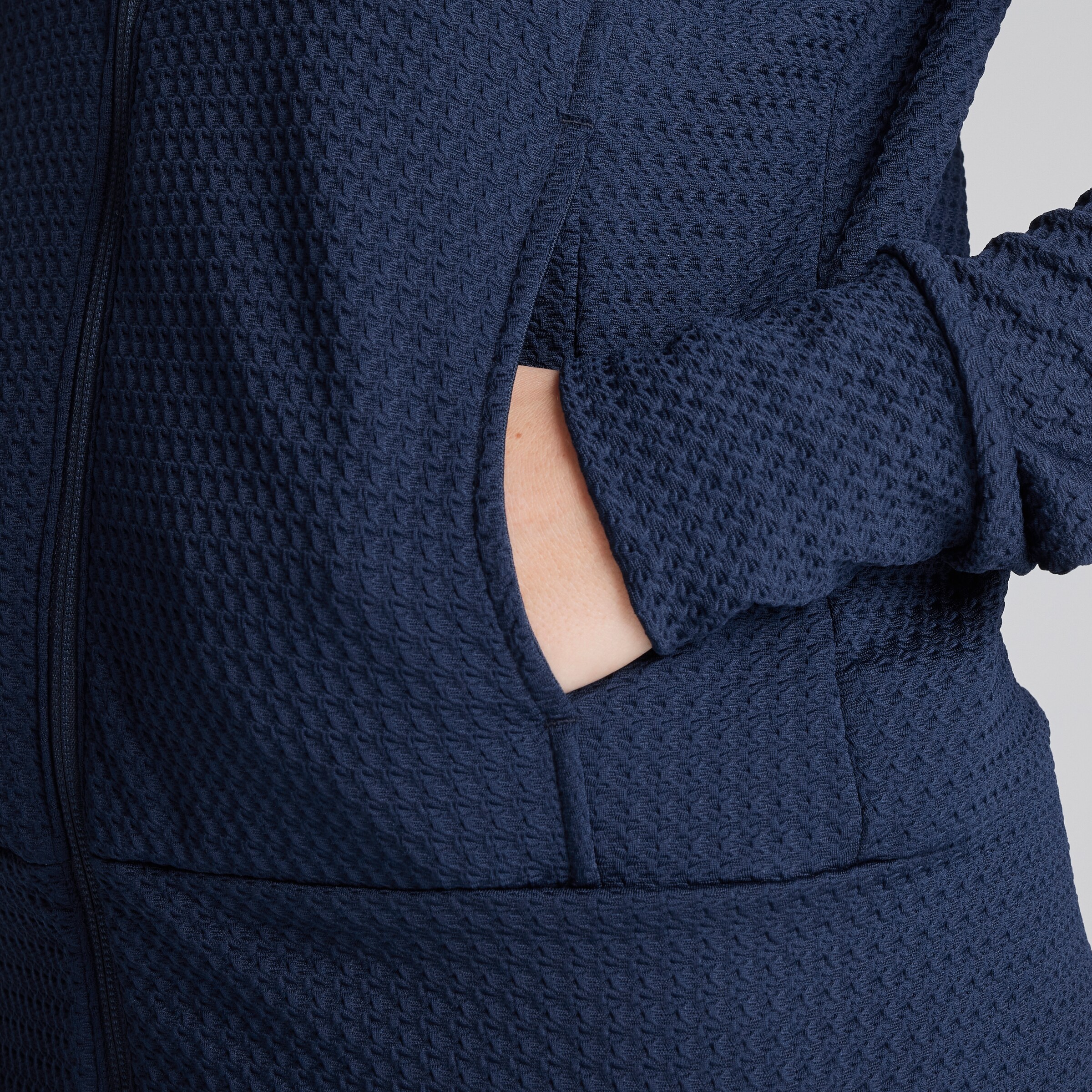 Manchester United x adidas Womens Golf Ultimate365 Textured Jacket Navy Navy blue Detail [4-5]