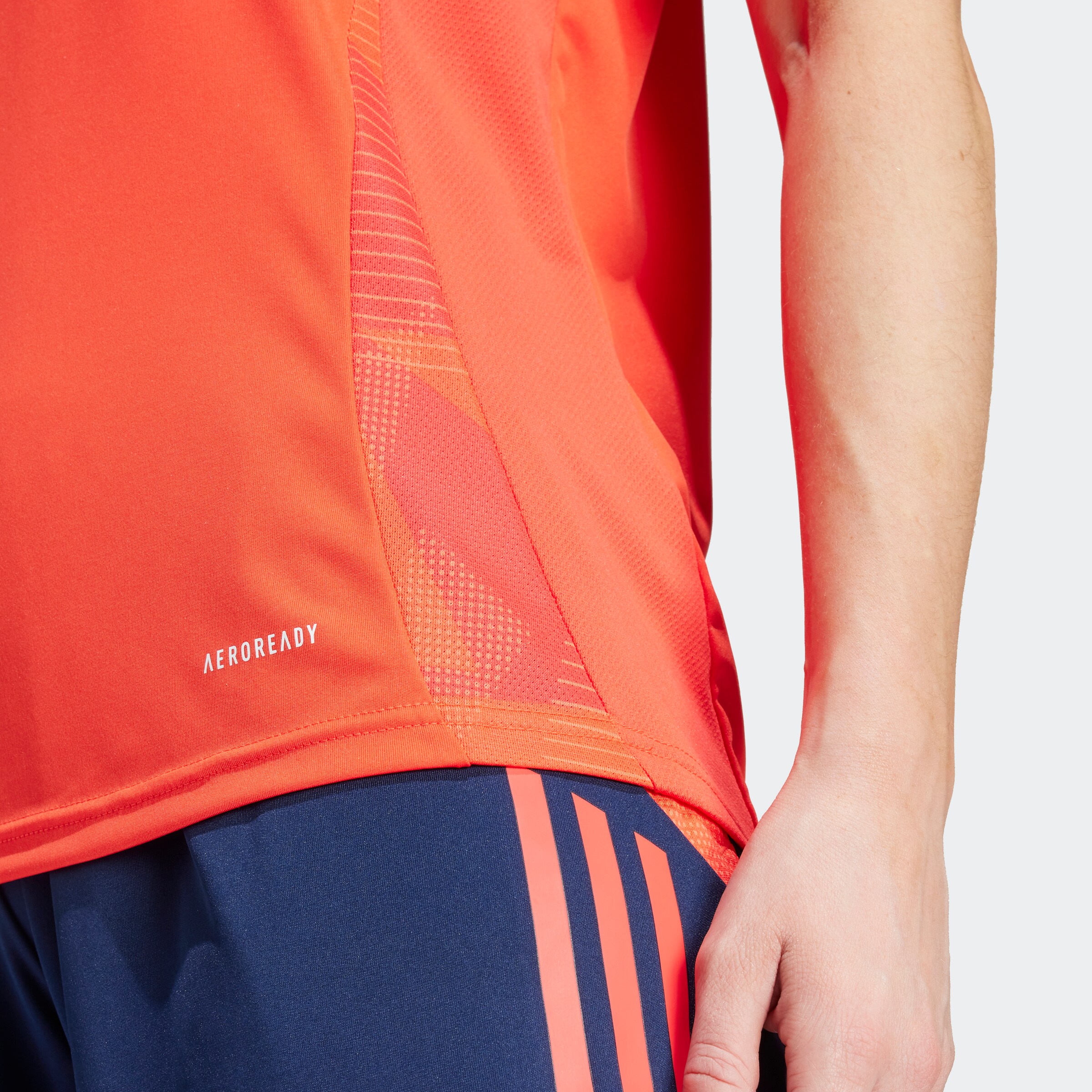 Manchester United Womens Coaches Training Tiro 24 Training Jersey Red Red Detail [4-6]