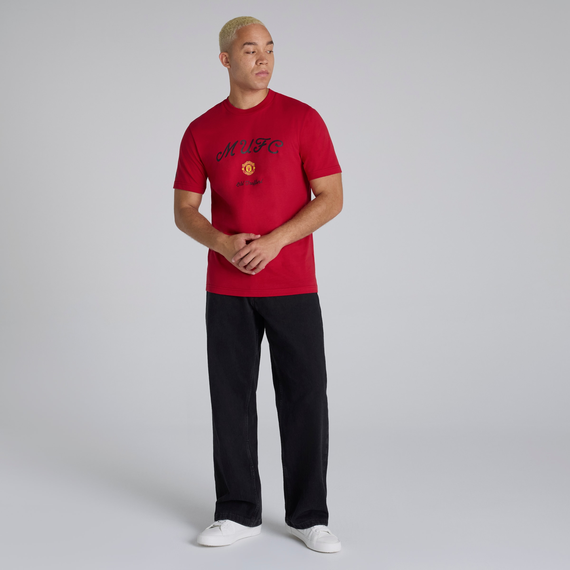 Manchester United x adidas Seasonal Graphic T-Shirt Red 빨간색 세부 사항 [3-5]