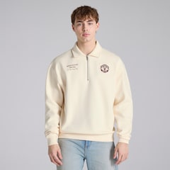 Manchester United Theatre of Dreams Quarter Zip Sweatshirt Cream