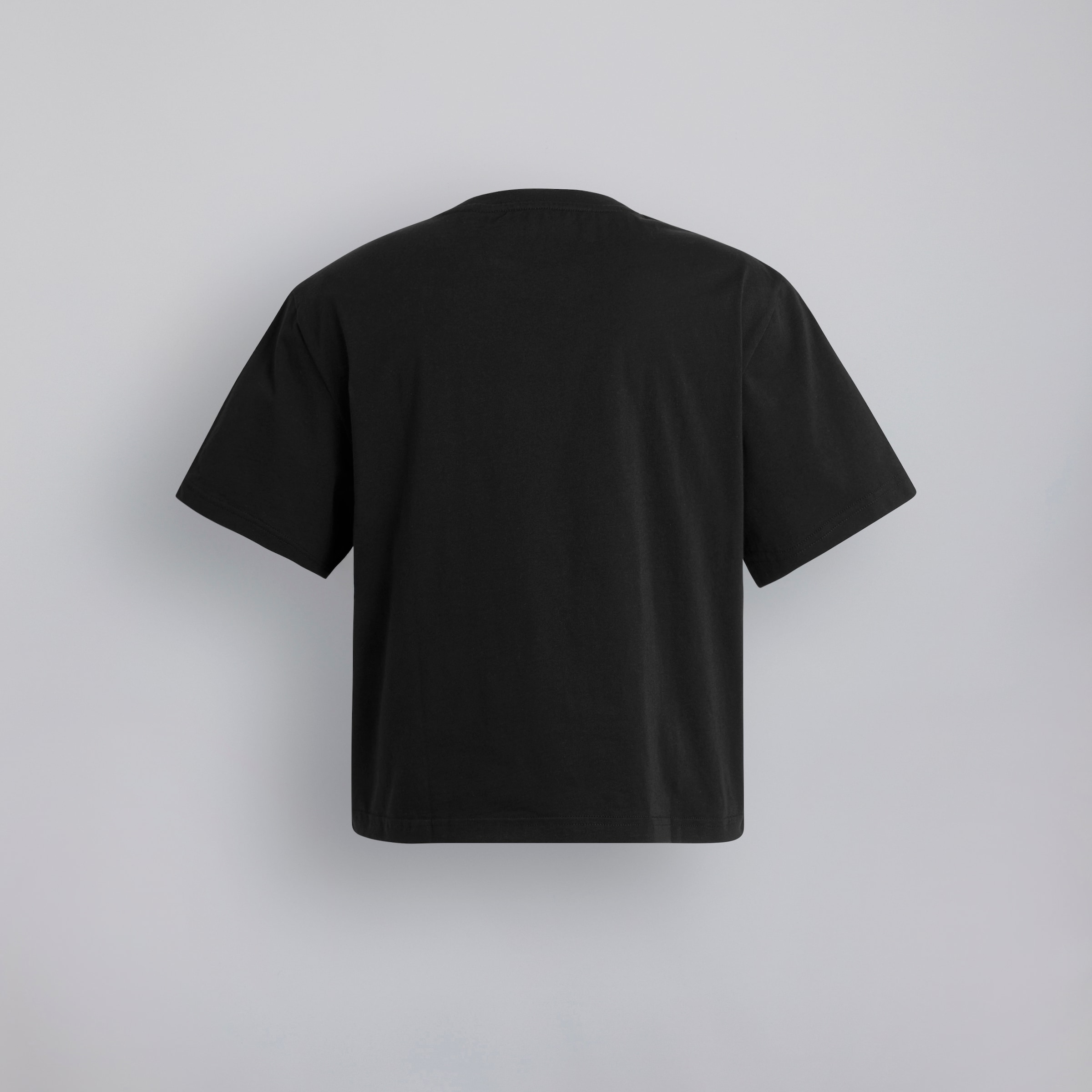 Manchester United x adidas Womens Essentials 3-Stripes Single Jersey Crop Top Black Black Detail [2-2]