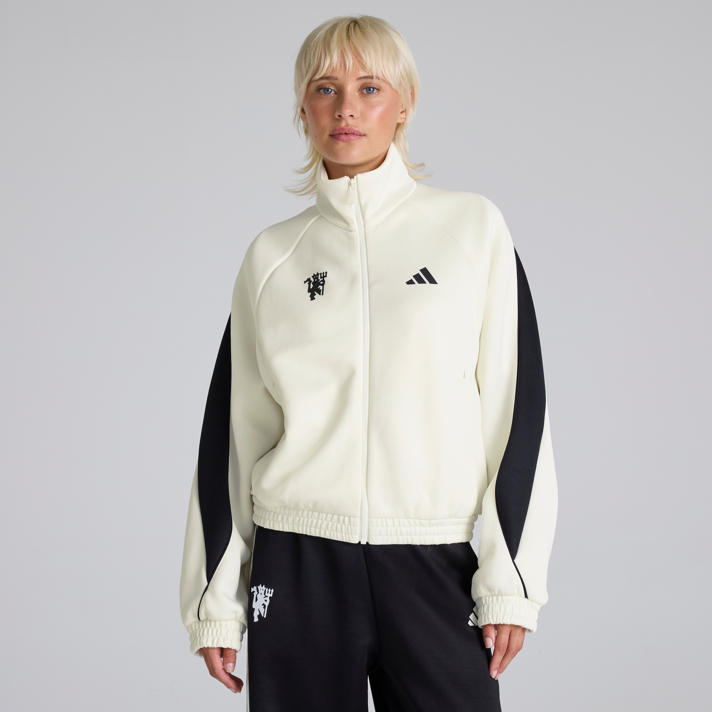 Manchester United x adidas Womens Stadium Track Top Cream Beige