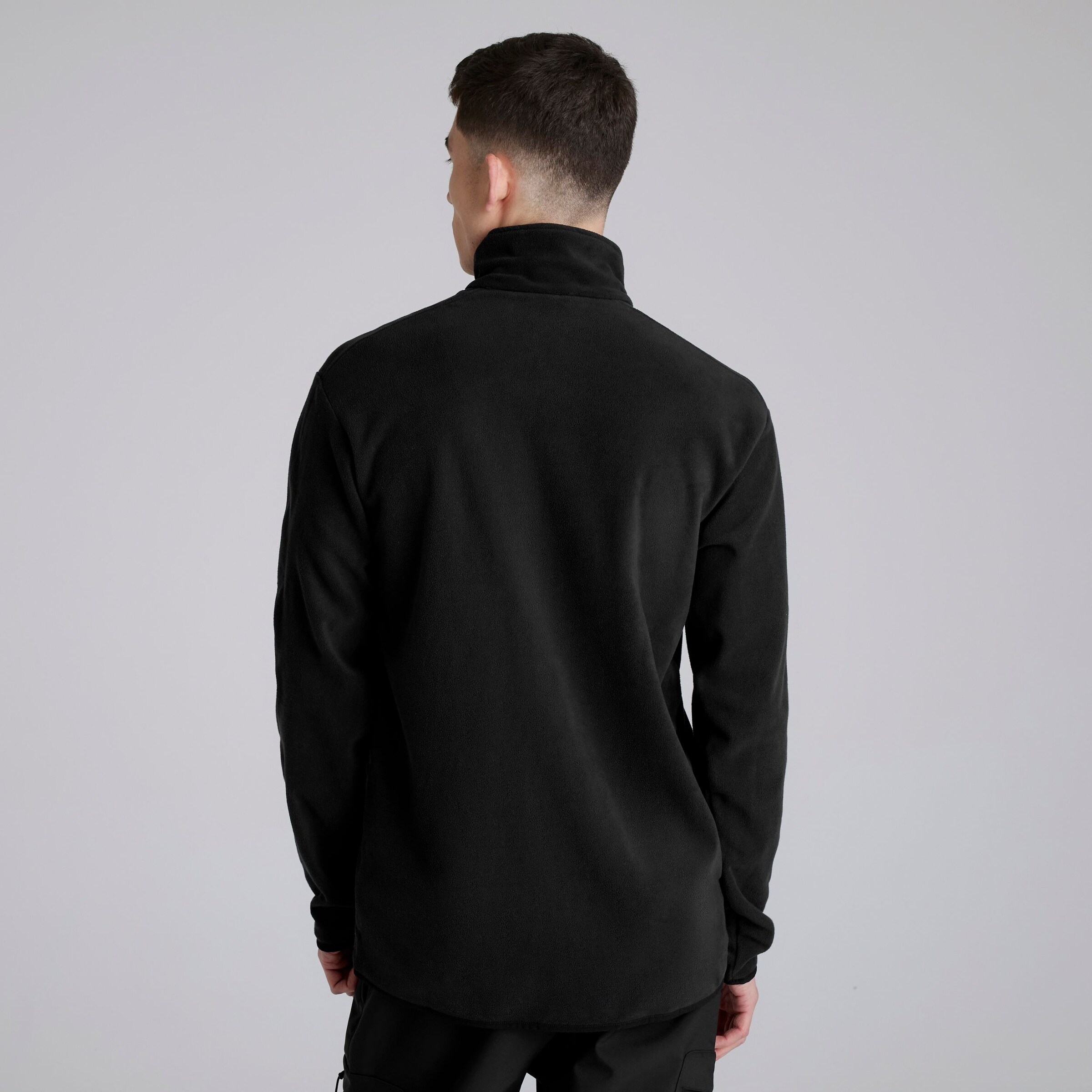 Manchester United x adidas Terrex 1/2 Zip Fleece Jacket Black Black Detail [2-4]