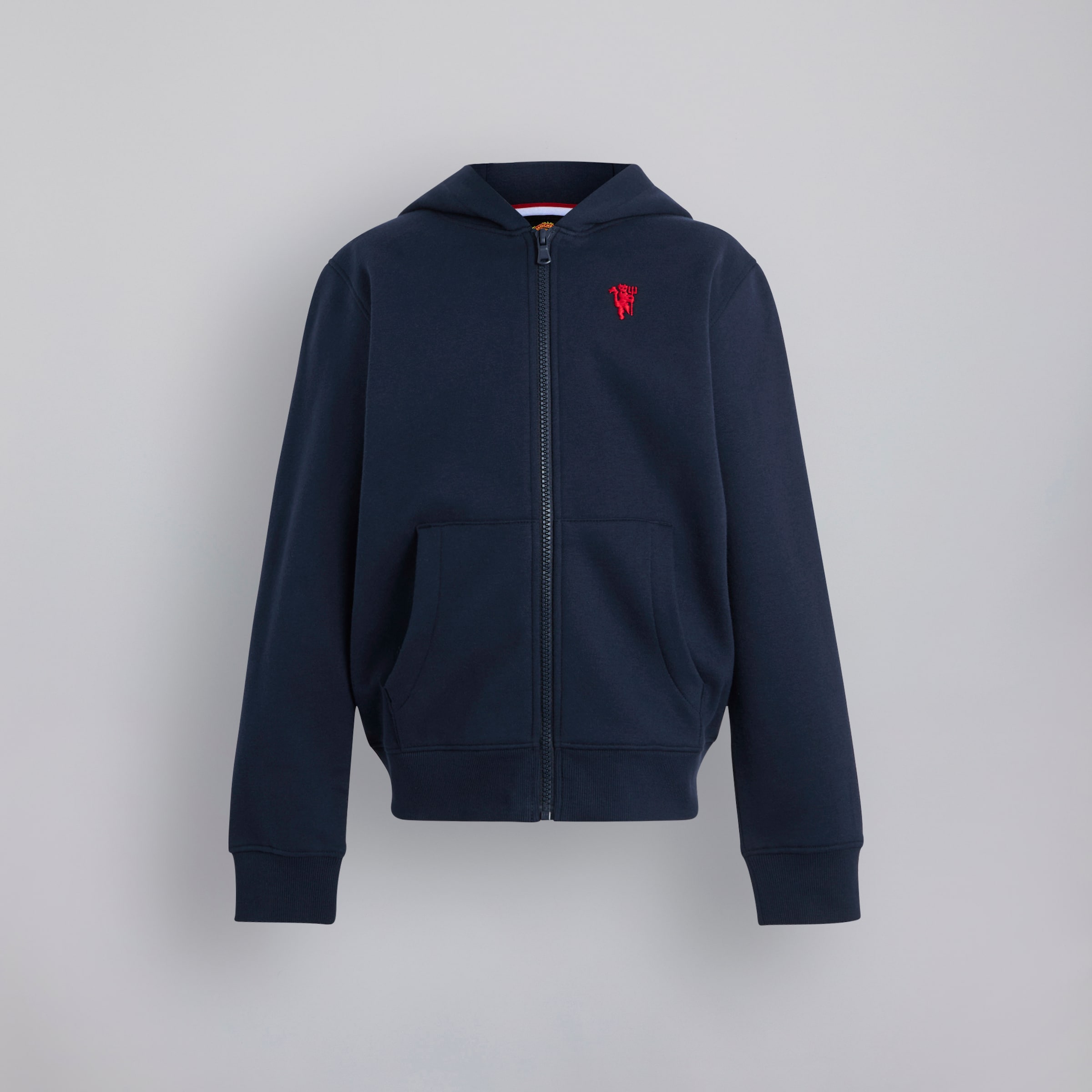 Manchester United Kids Devil Essentials Full Zip Hoodie Navy Navy blue