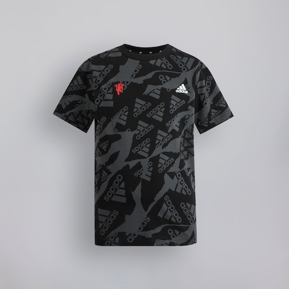 Manchester United x adidas Kids Camouflage T-Shirt Black Black