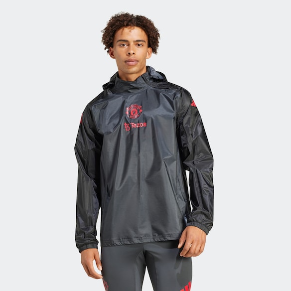 Manchester United European Training Tiro 24 Pro Rain Jacket Dark Grey Grey