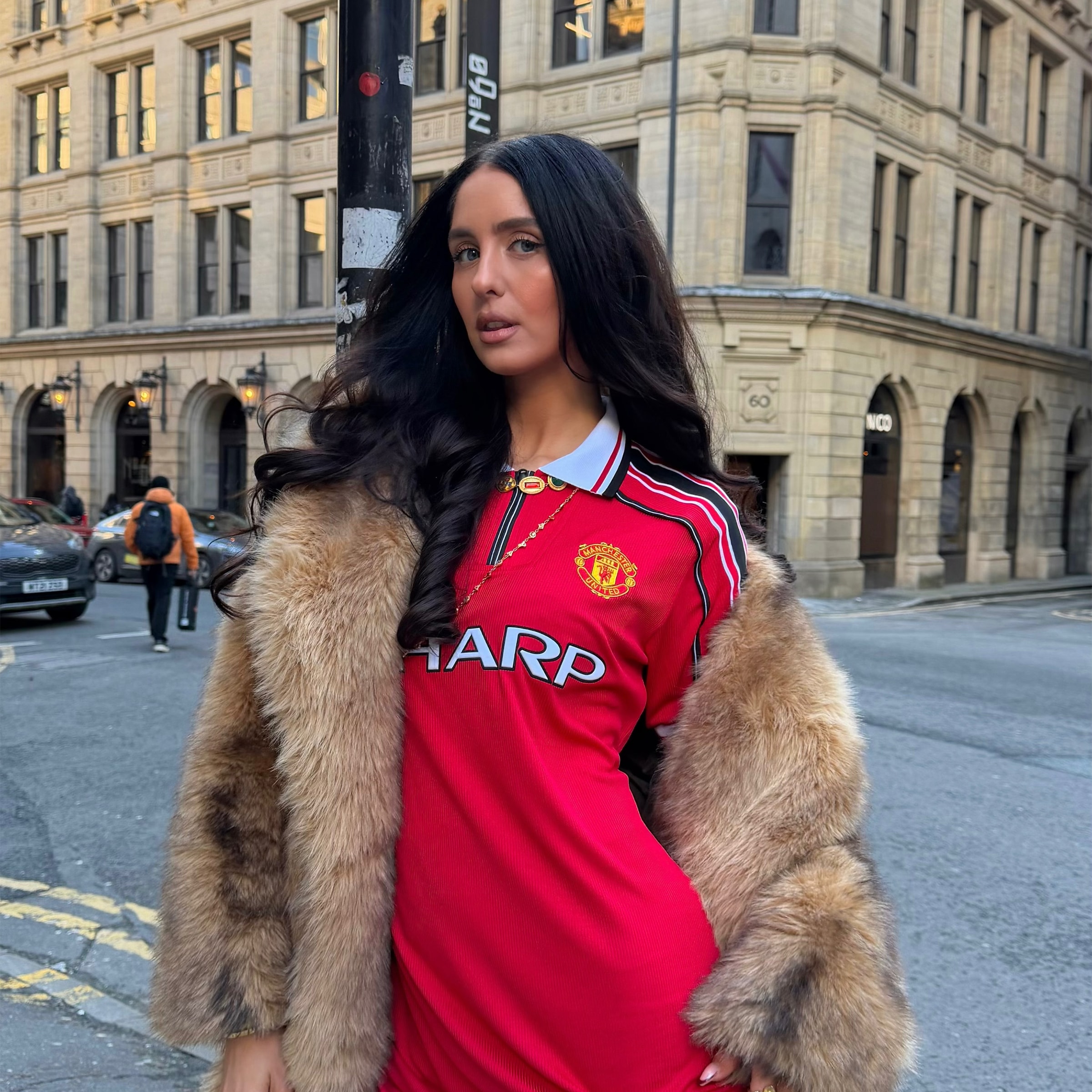 Manchester United Womens 1998/00 Retro Home Dress Red Red Detail [4-8]