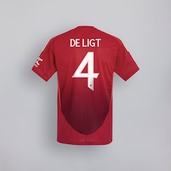 Manchester United 24/25 Home Jersey Kids with De Ligt 4 Cup Printing