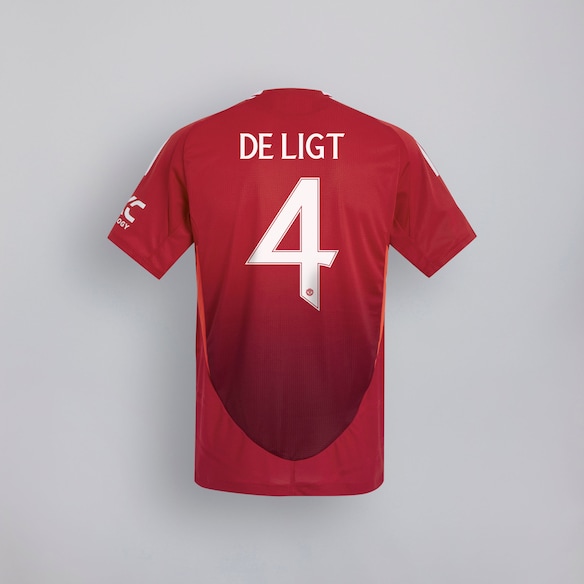 Manchester United 24/25 Home Jersey Kids with De Ligt 4 Cup Printing Red
