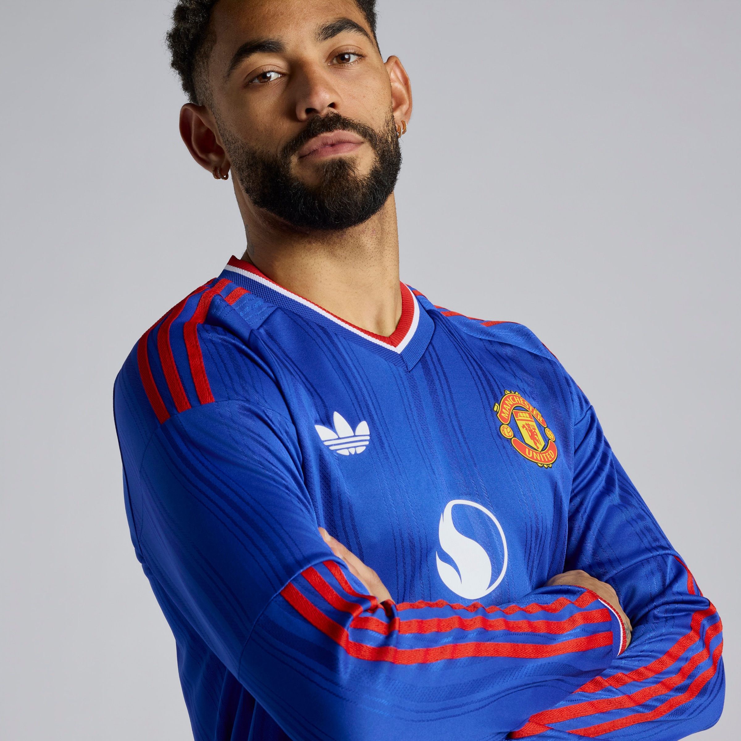 Manchester United 26/27 Away Authentic Long Sleeve Jersey 蓝色 细节 [3-5]