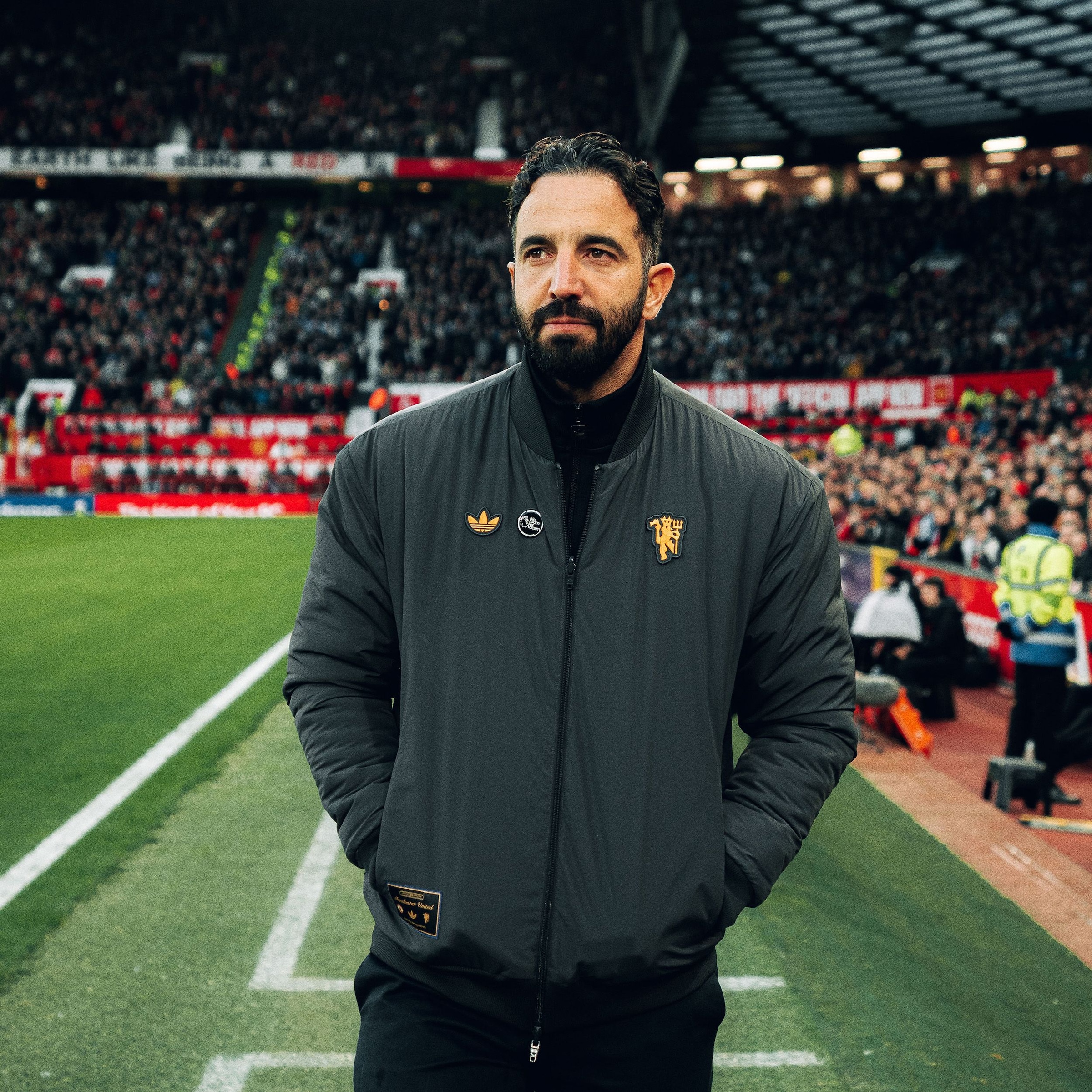 【dead stock】manchester united jacket Men's Adidas Manchester United Icon jacket black medium DX9062